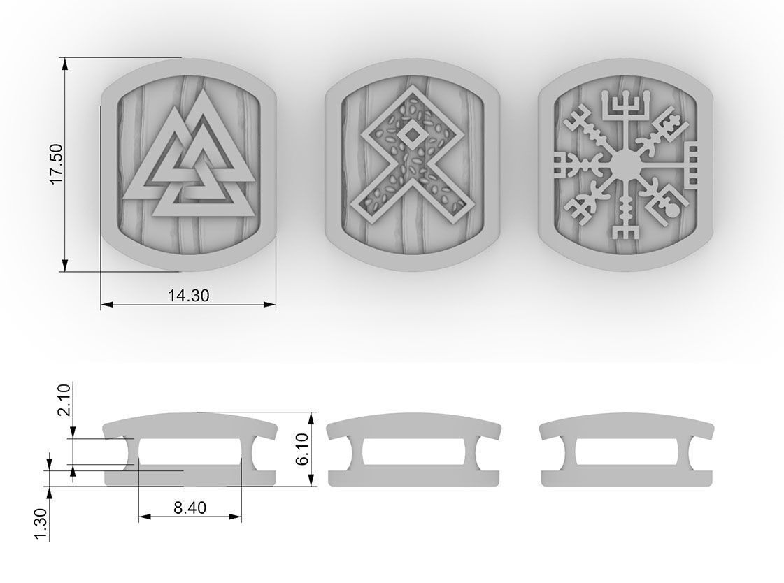 Rune Bracelet Parts 3D print model_4