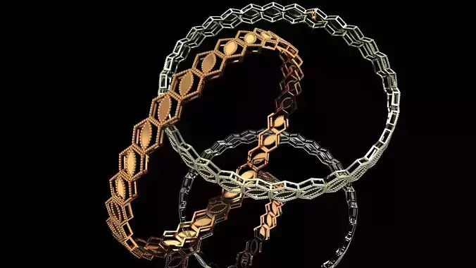 1171 Hexagonal Bangle 60MM-7gm