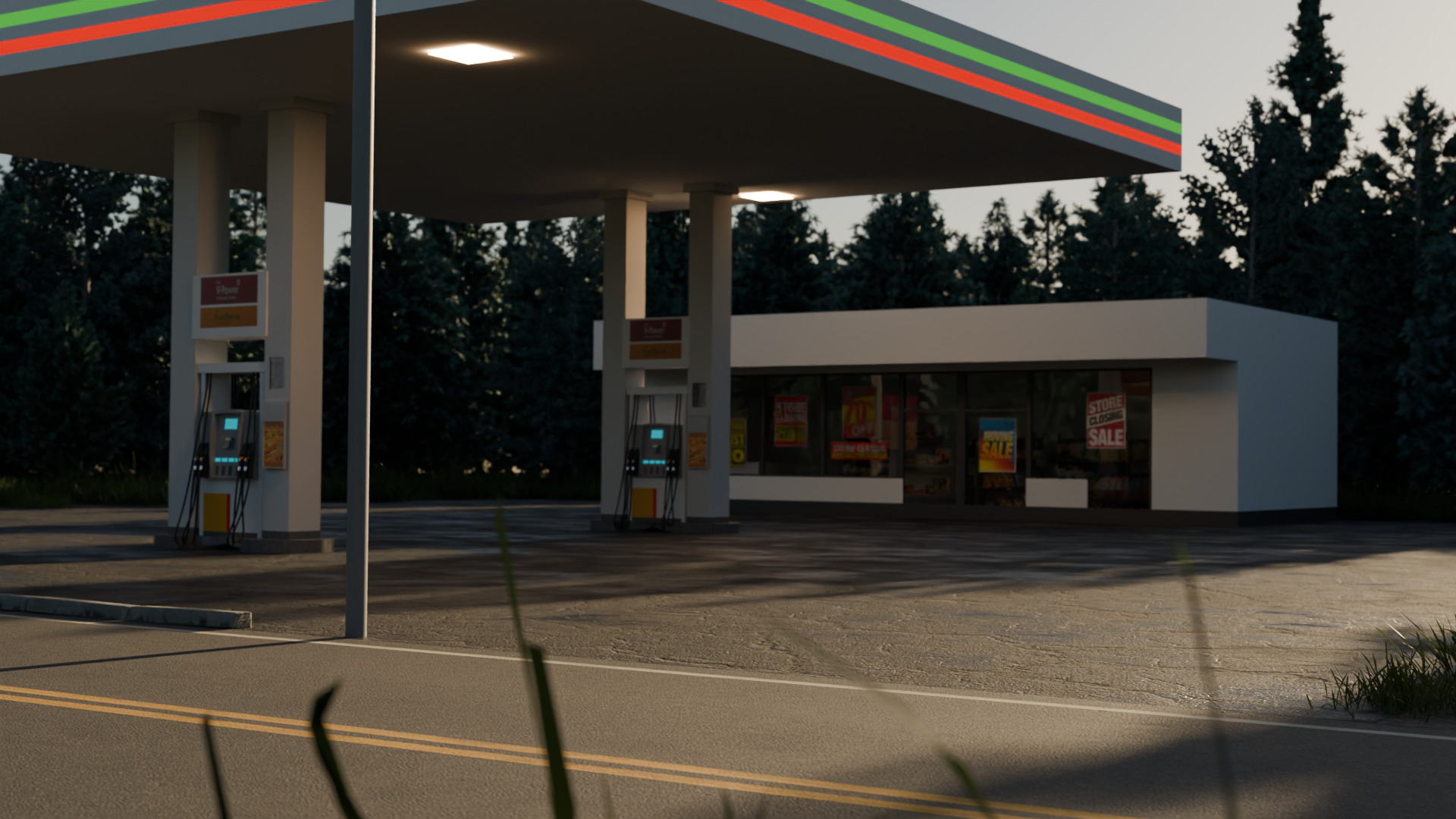 Gas station 3D model_1