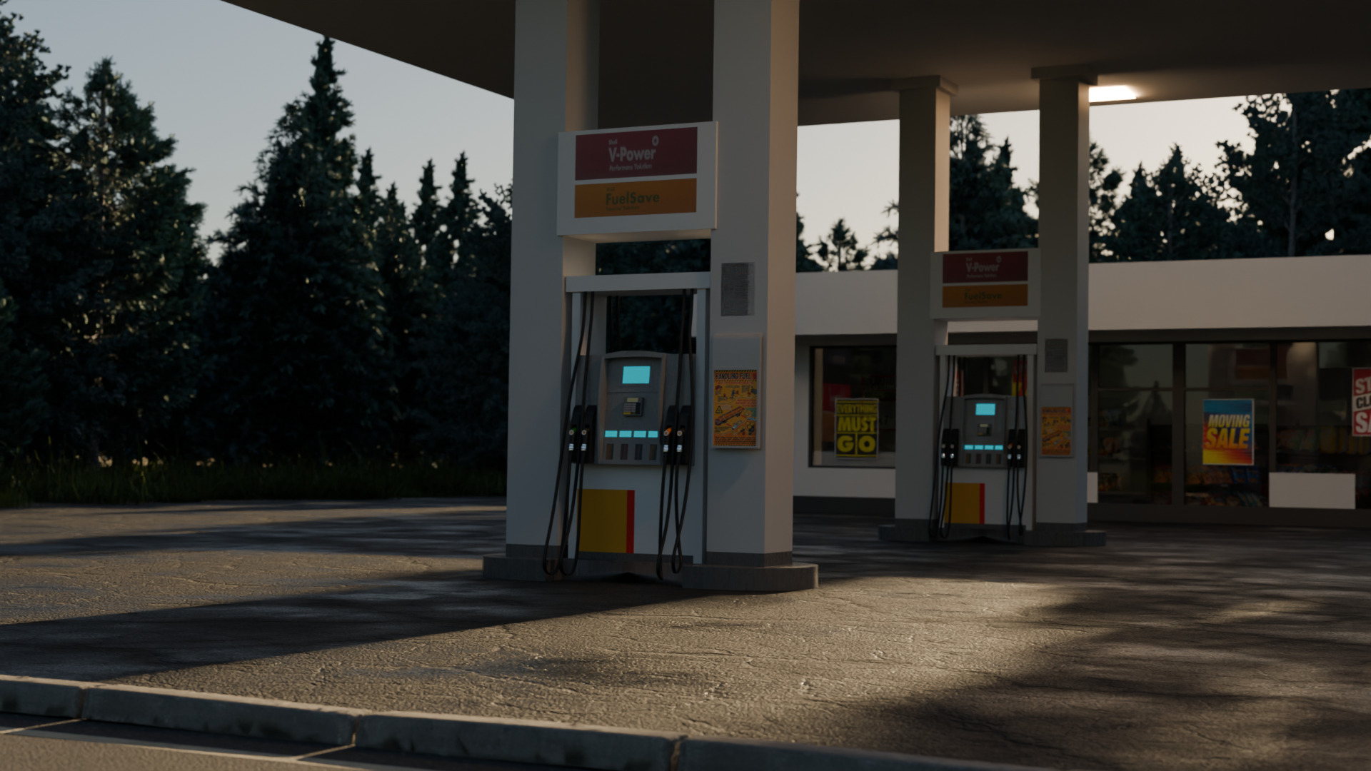 Gas station 3D model_2