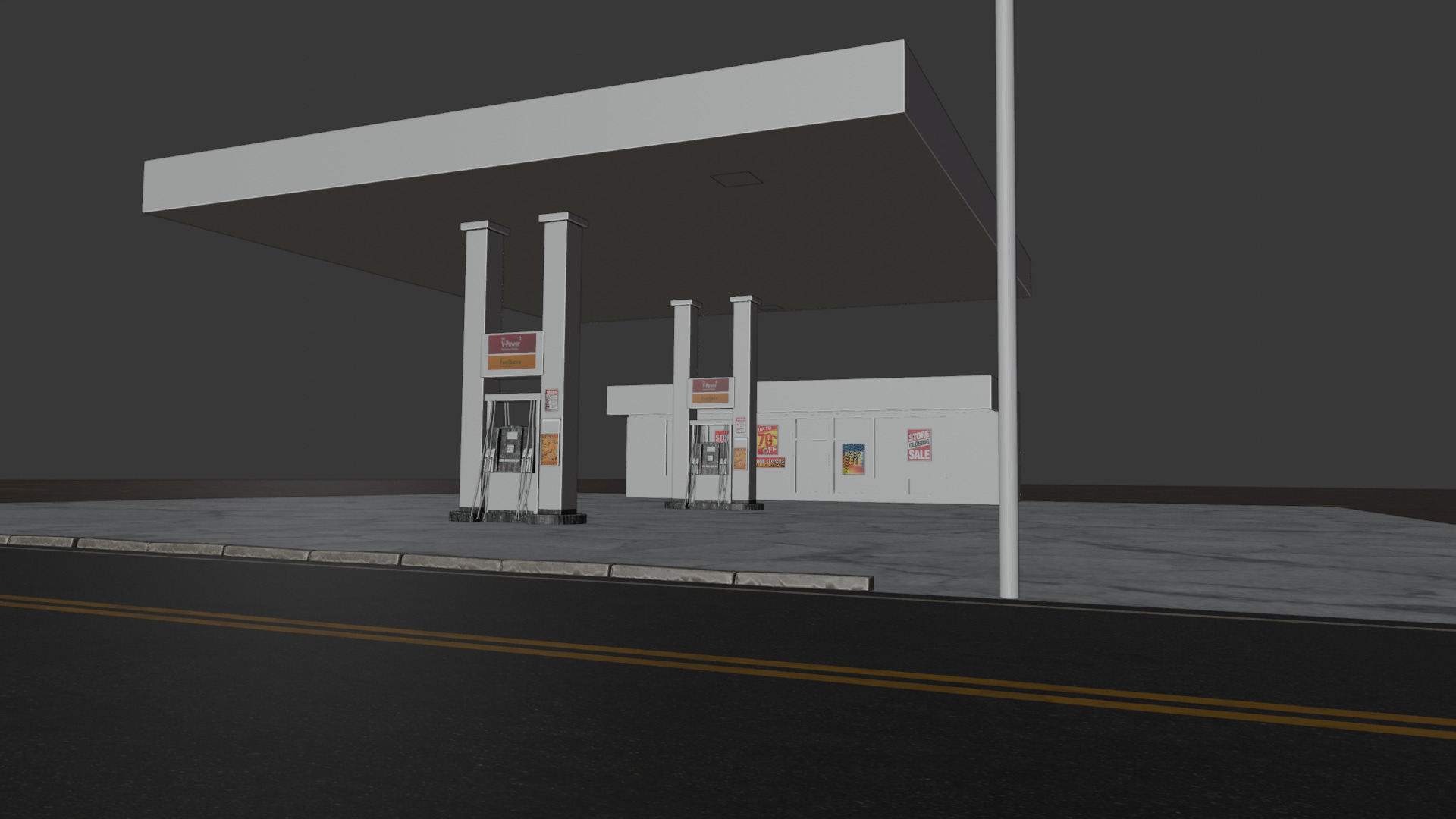 Gas station 3D model_5
