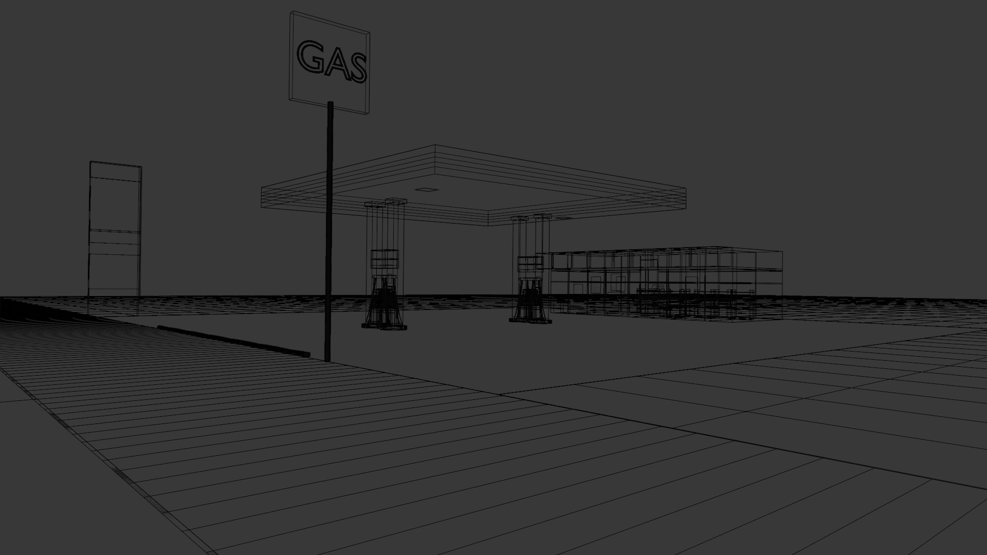 Gas station 3D model_6
