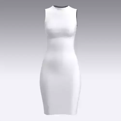 dress basic white look duchess dress Low-poly 3D model