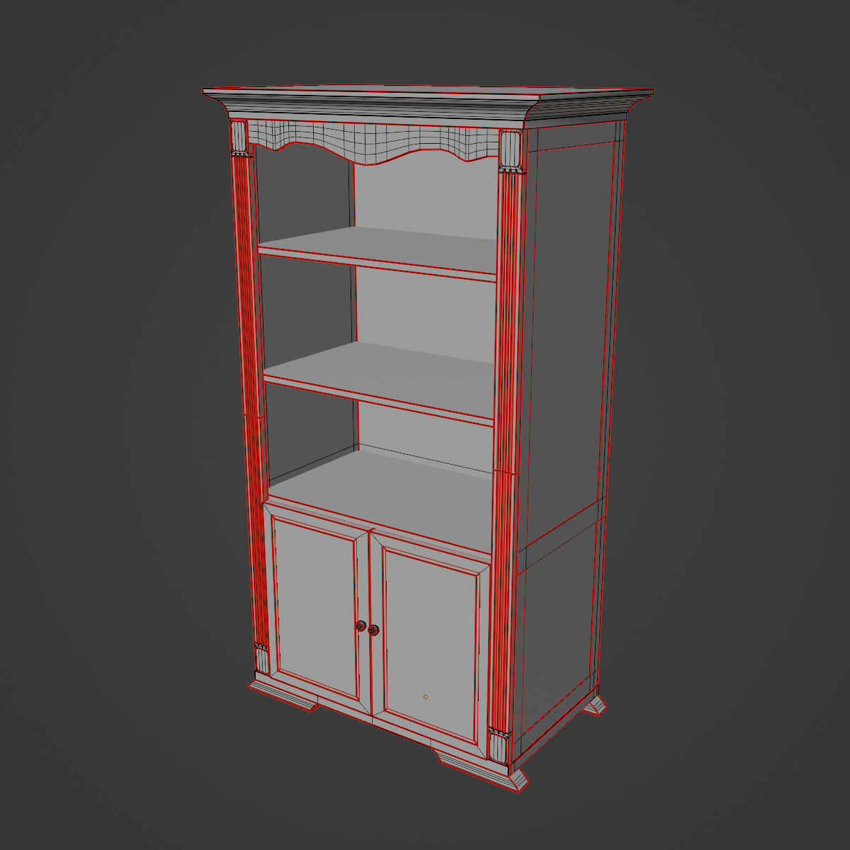 Antique Cupboard 03 Low-poly 3D model_8