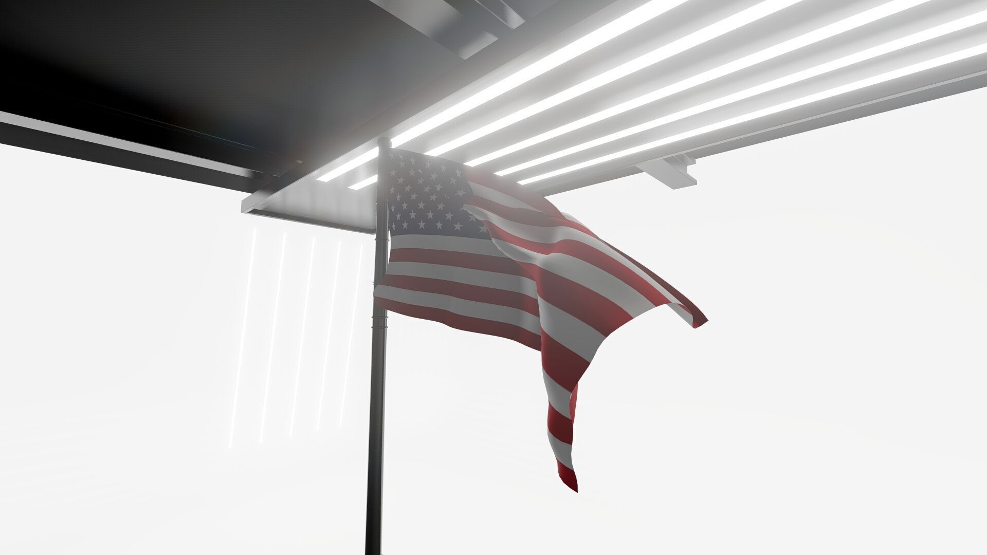 American USA 3D Model Flag on Flagpole High-Quality for All Free low-poly 3D model_9