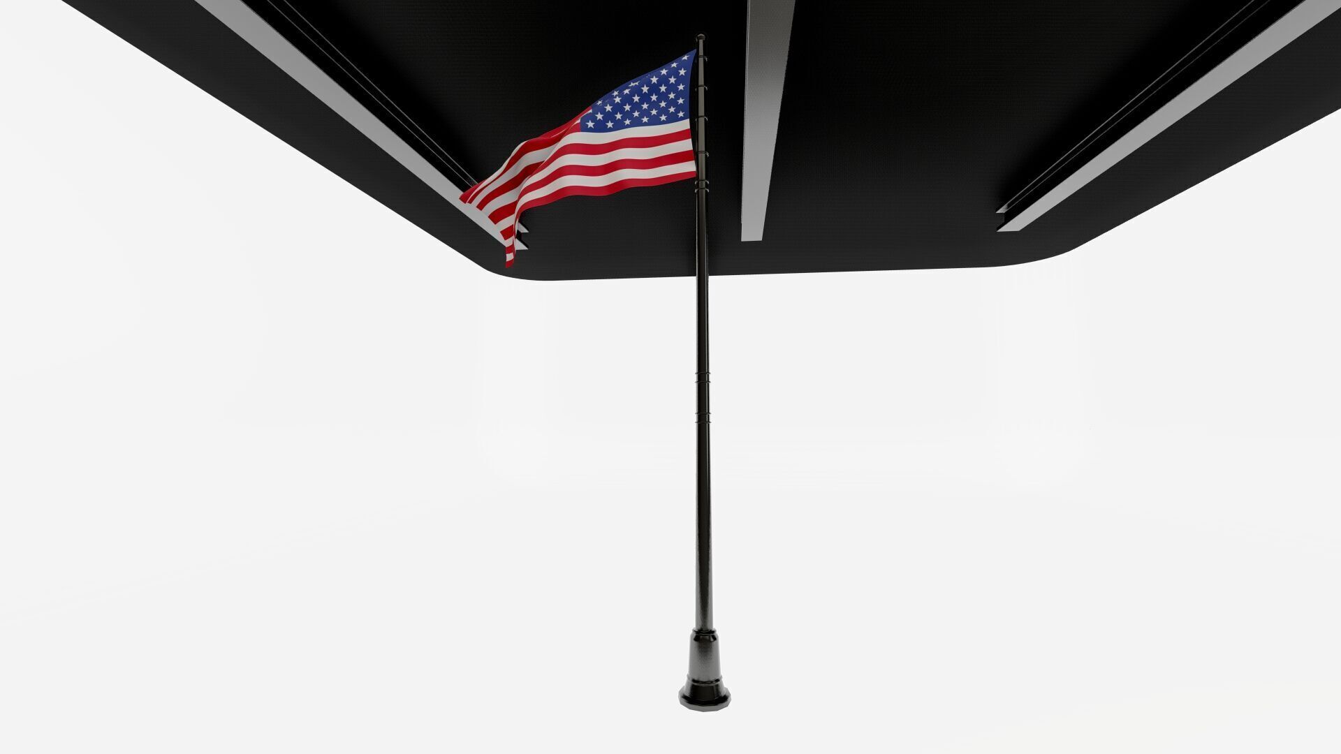 American USA 3D Model Flag on Flagpole High-Quality for All Free low-poly 3D model_3