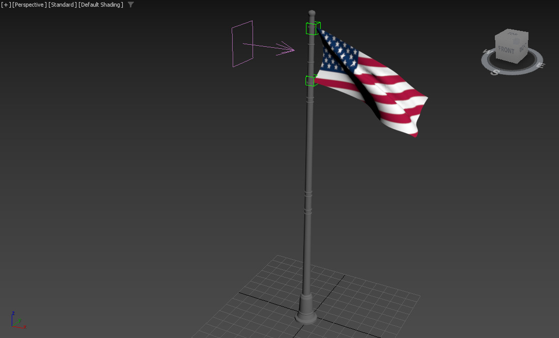American USA 3D Model Flag on Flagpole High-Quality for All Free low-poly 3D model_12