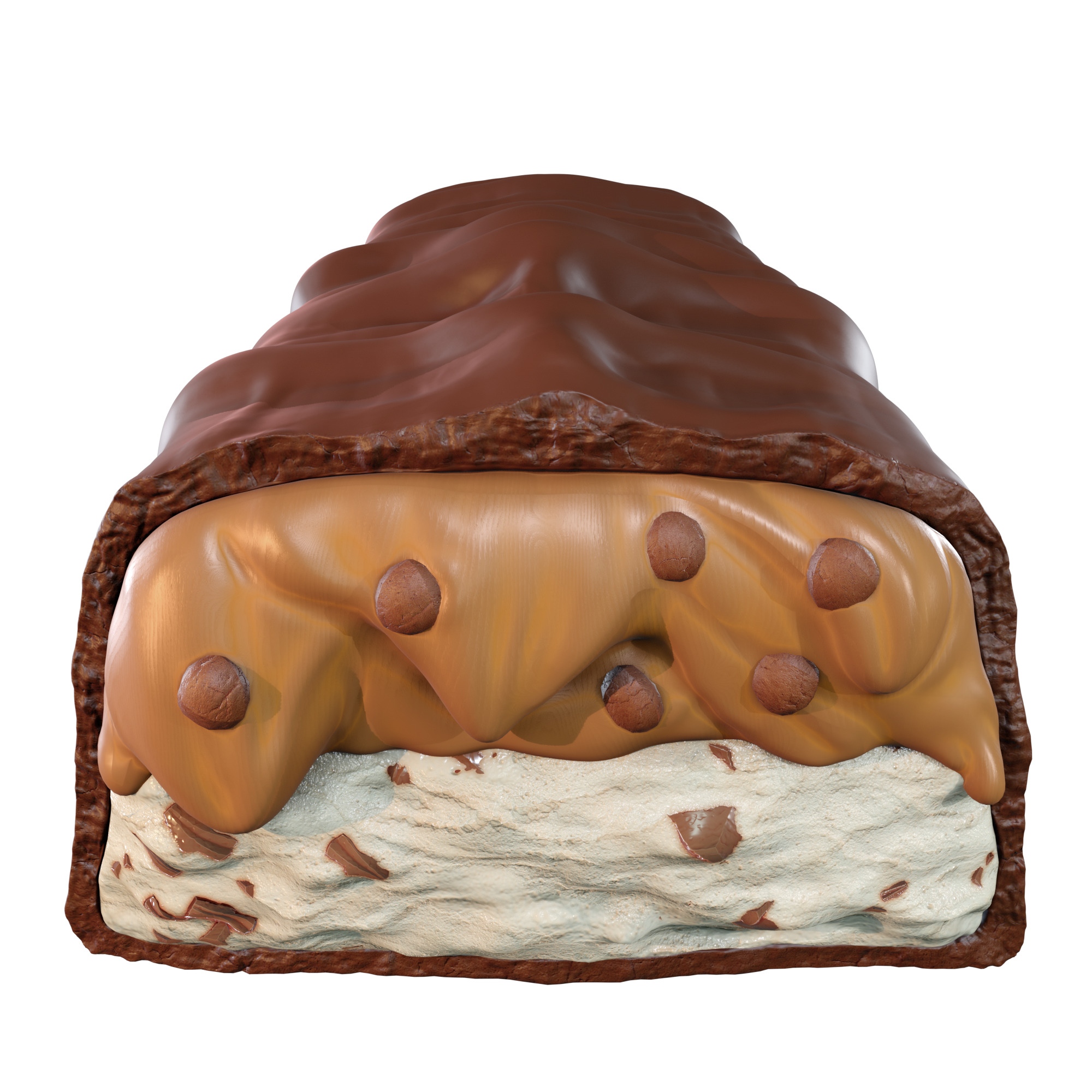 Detailed Snickers Chocolate Bar 3D Model 3D model_3