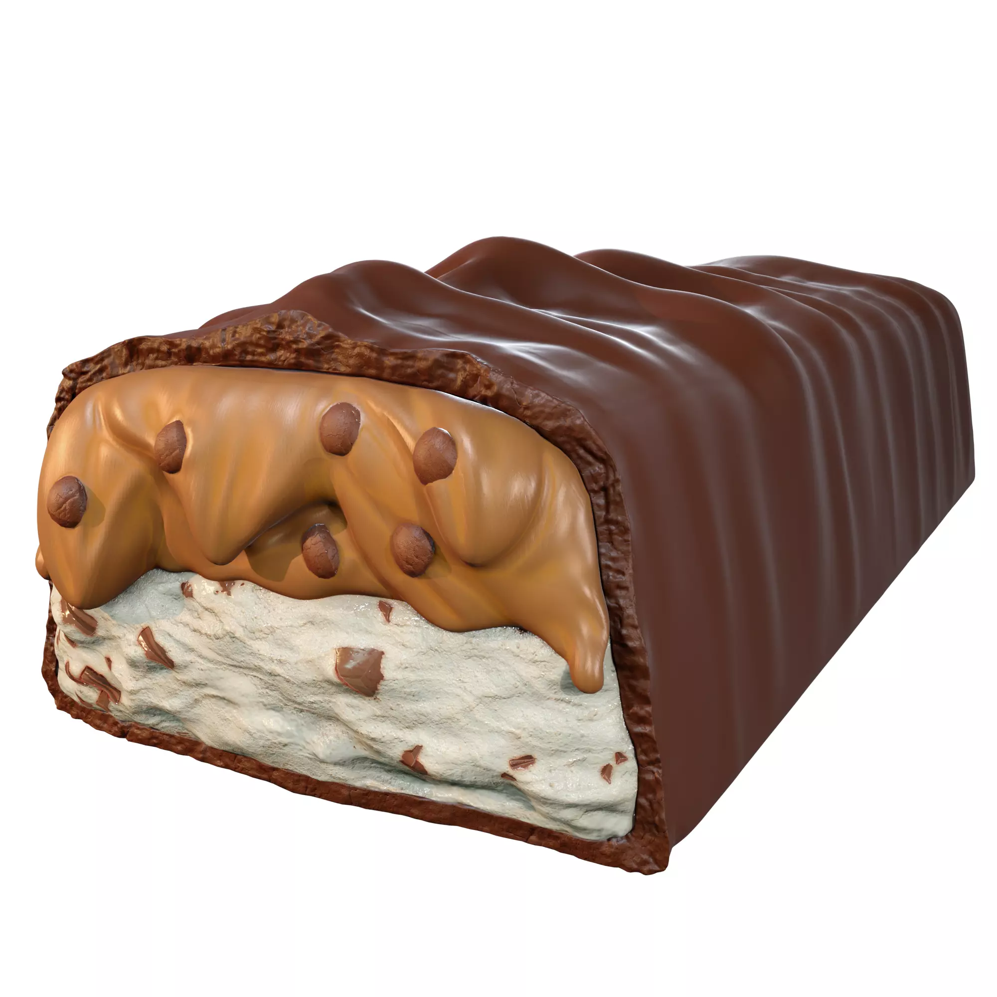 Detailed Snickers Chocolate Bar 3D Model 3D model_0
