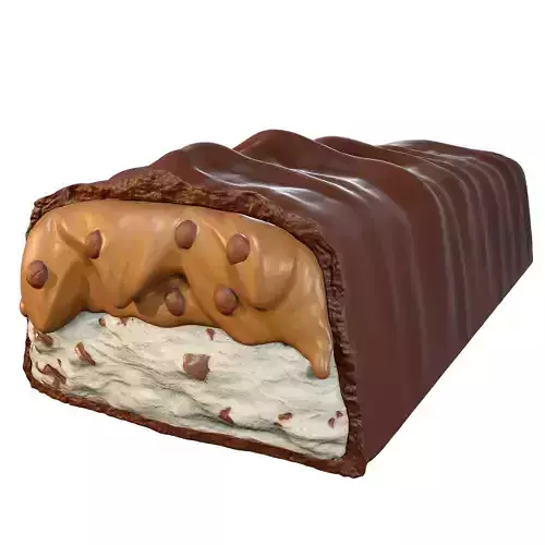 Detailed Snickers Chocolate Bar 3D Model