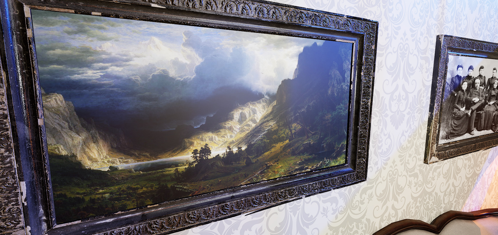 Gothic Victorian Grand Parlour Ornate Living Room 3D model_23