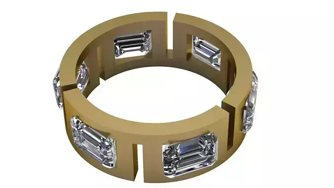 round gold ring pendant 3d prientable model