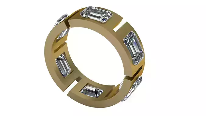 Mens Emerald  ring  PANDANT 3D PRINTABLE MODAL  3D print model