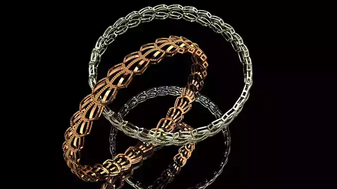 1175 Navette Gold Bangle 60MM-7gram 3D print model