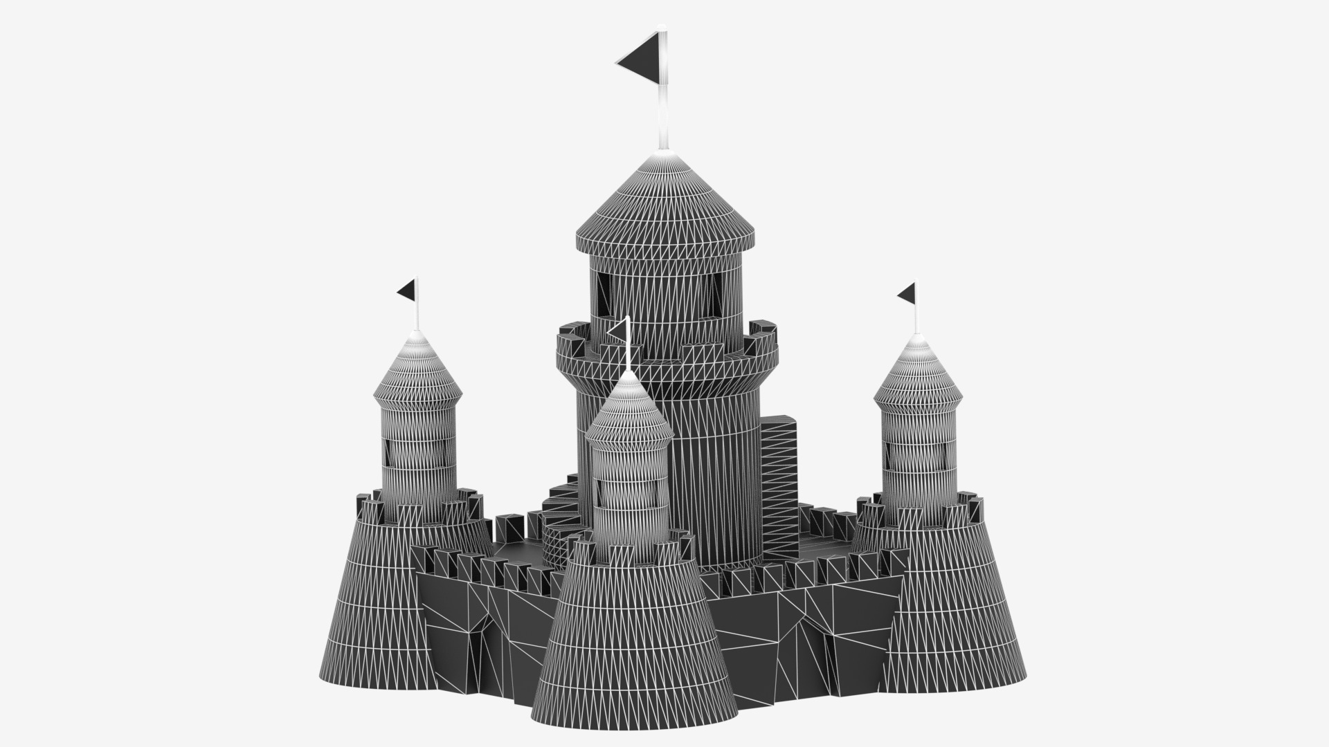 Cartoon Sand Castle 3D model_8