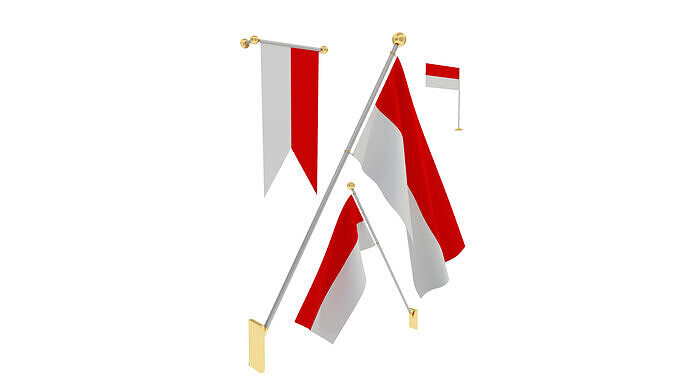 Flags of Indonesia 3D model
