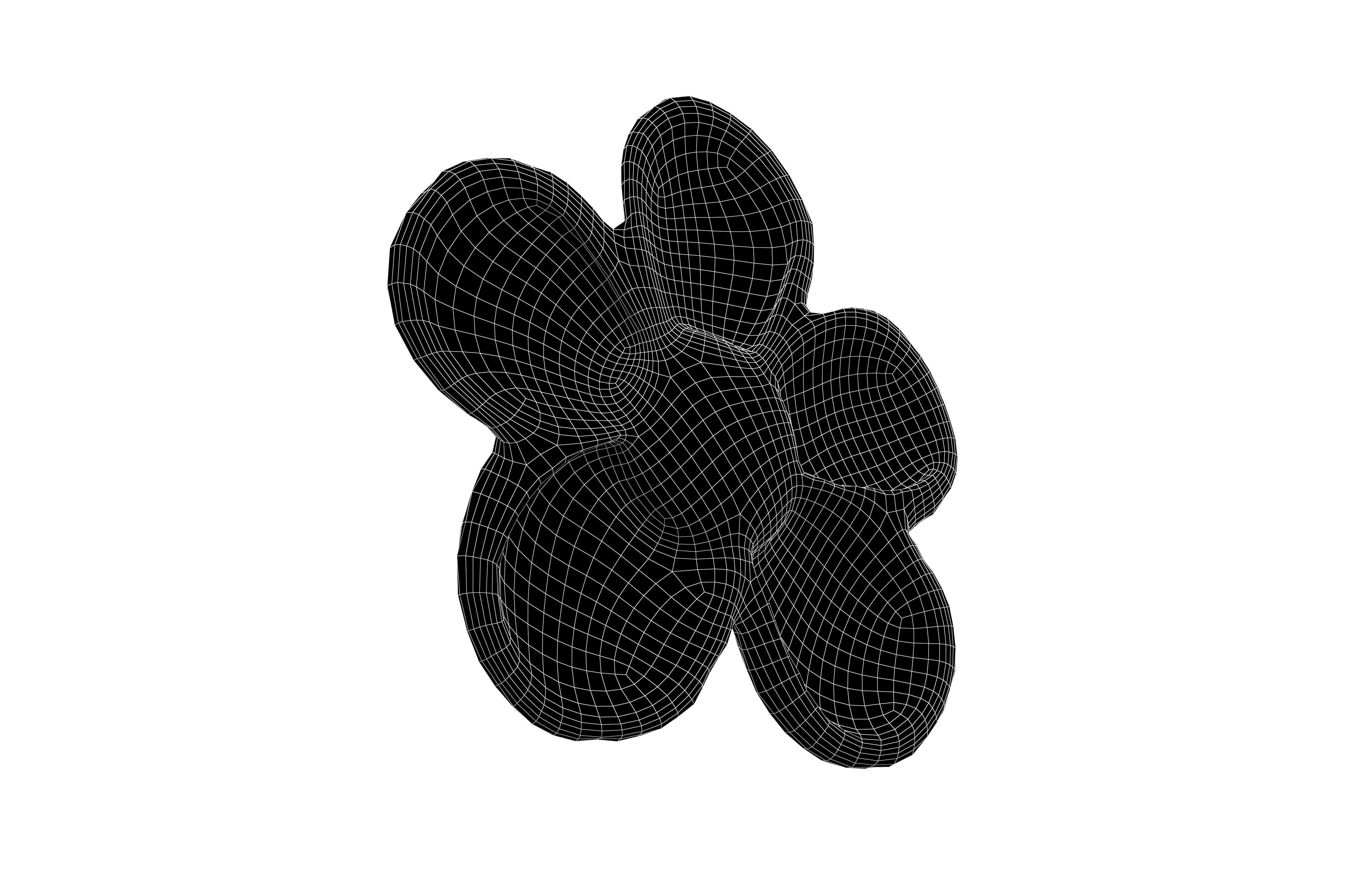 Y2K Design Element Flower v2 001 Low-poly 3D model_7