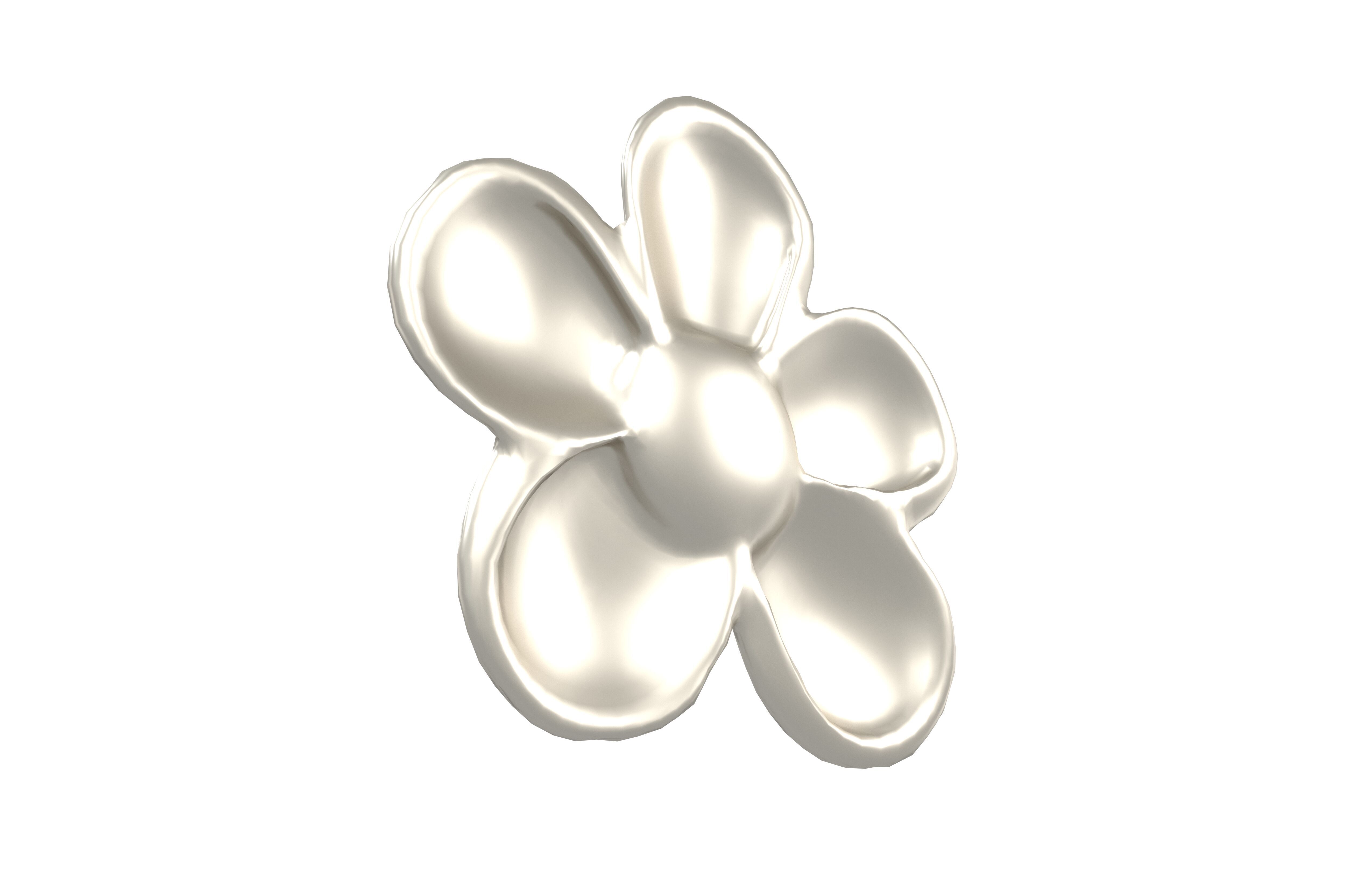 Y2K Design Element Flower v2 001 Low-poly 3D model_3