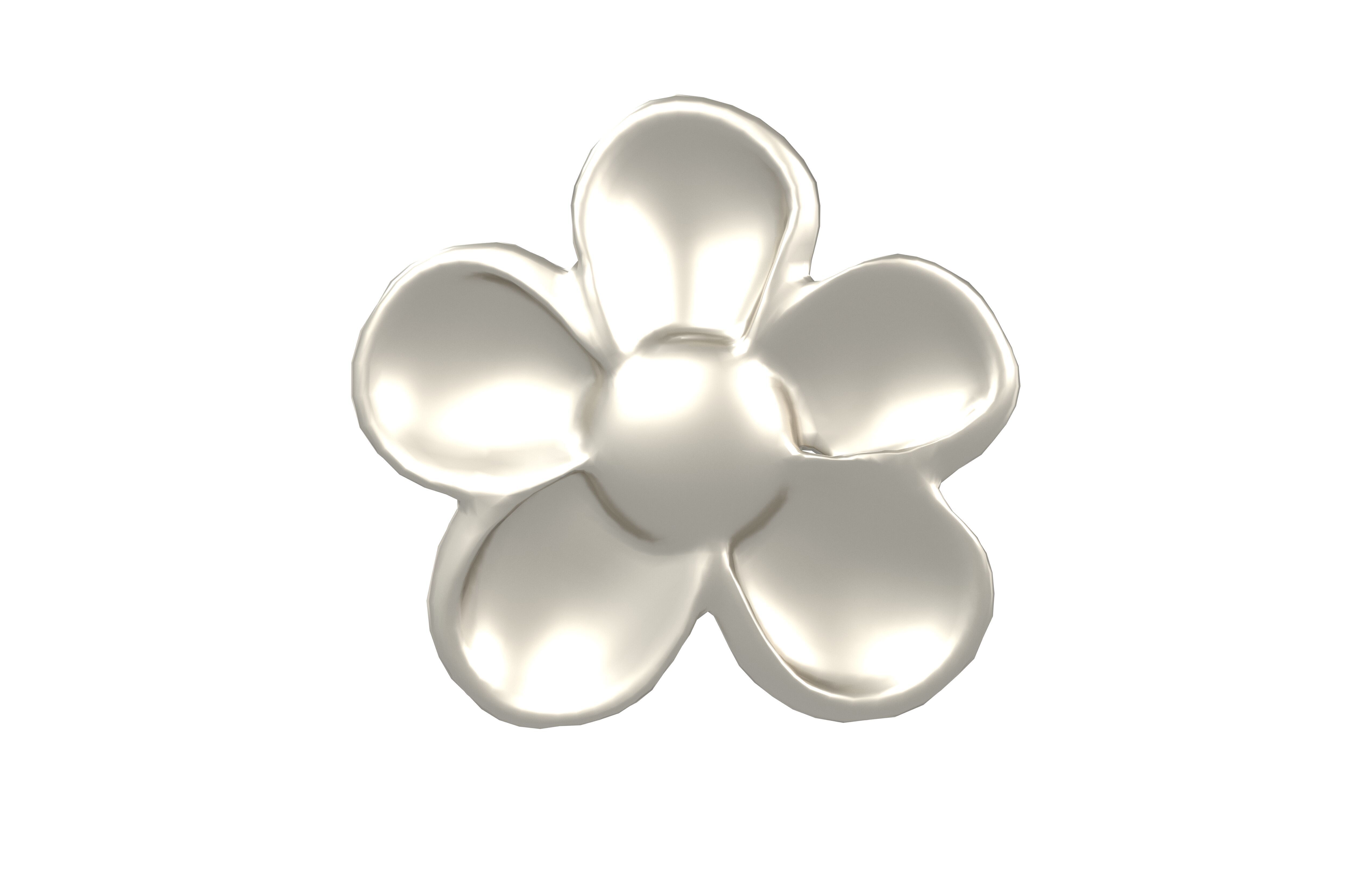 Y2K Design Element Flower v2 001 Low-poly 3D model_1