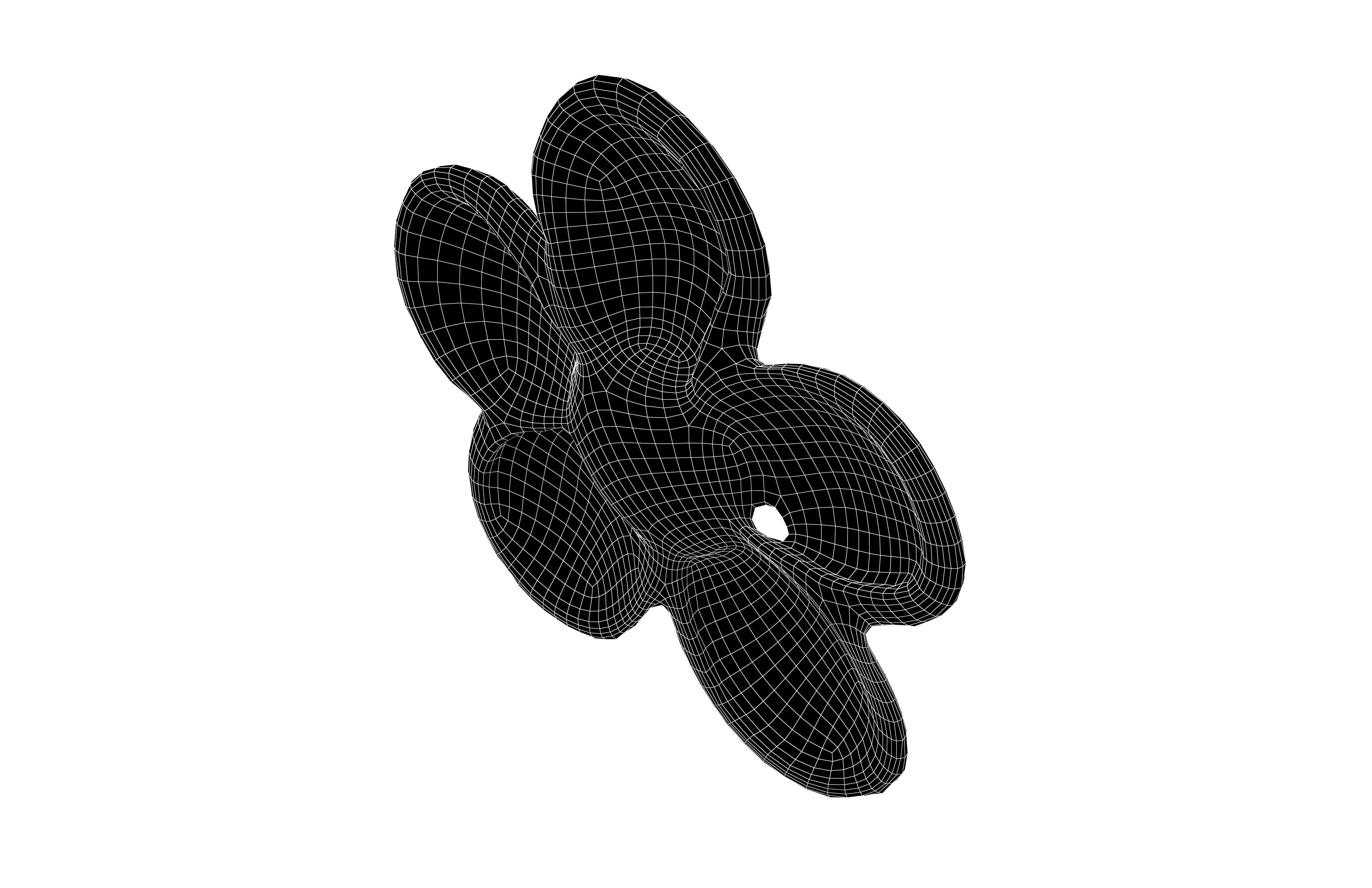 Y2K Design Element Flower v2 001 Low-poly 3D model_5