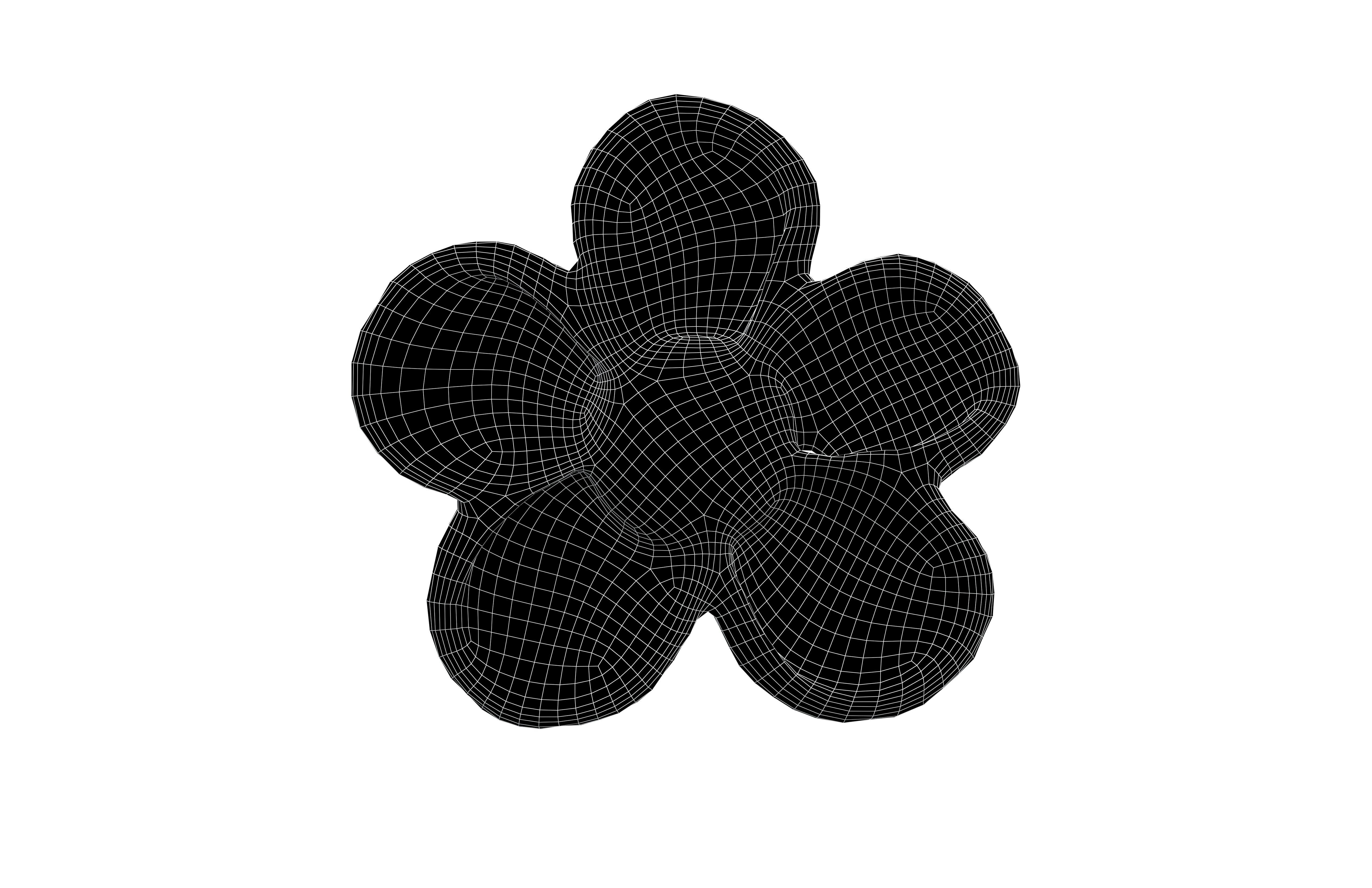 Y2K Design Element Flower v2 001 Low-poly 3D model_4