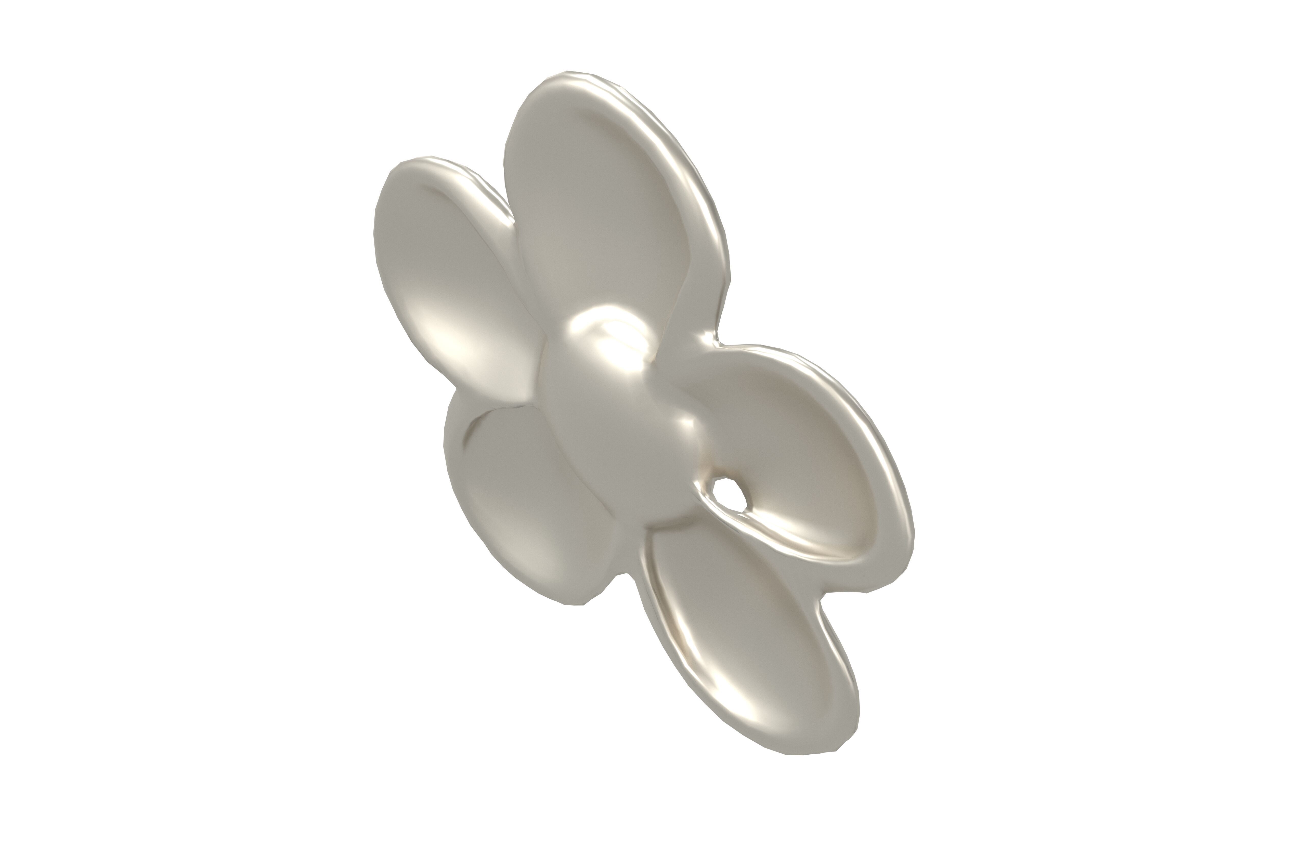 Y2K Design Element Flower v2 001 Low-poly 3D model_2