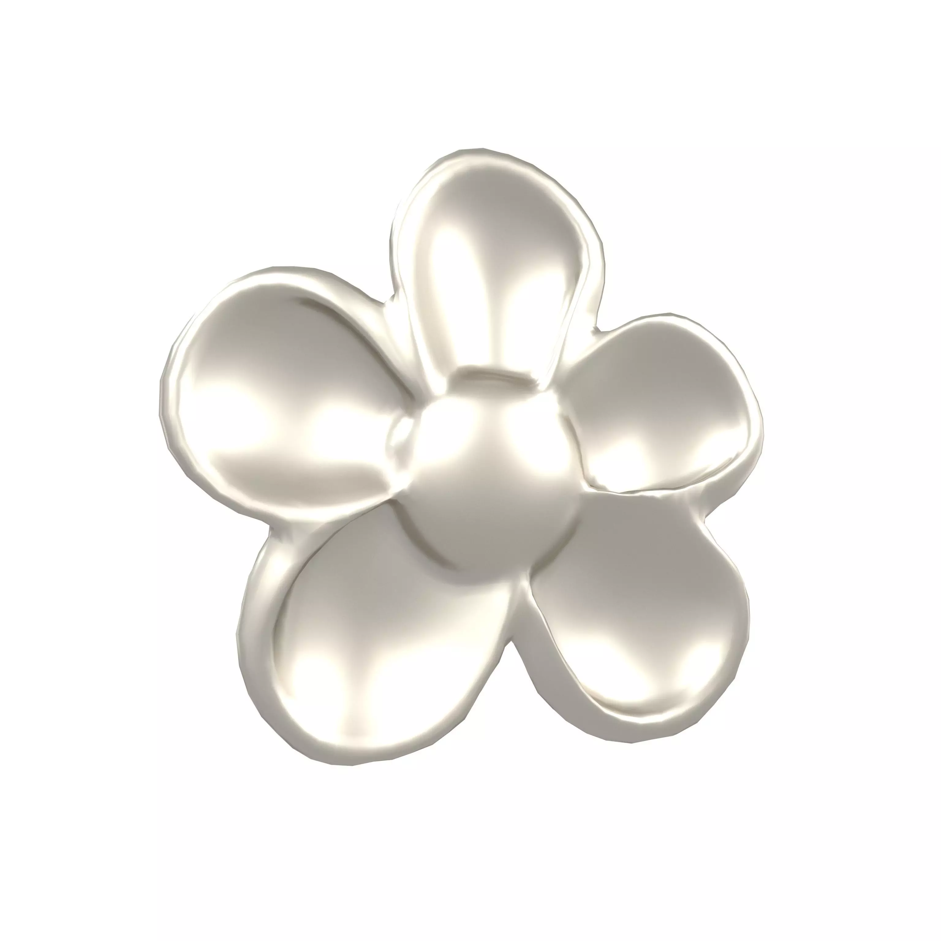 Y2K Design Element Flower v2 001 Low-poly 3D model_0