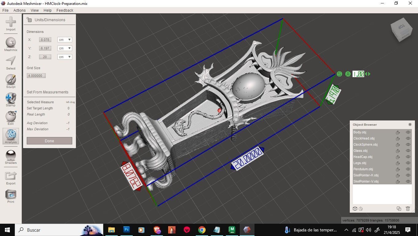 Haunted Mansion Grandfather Clock 3D Printable Sculpt 3D print model_25