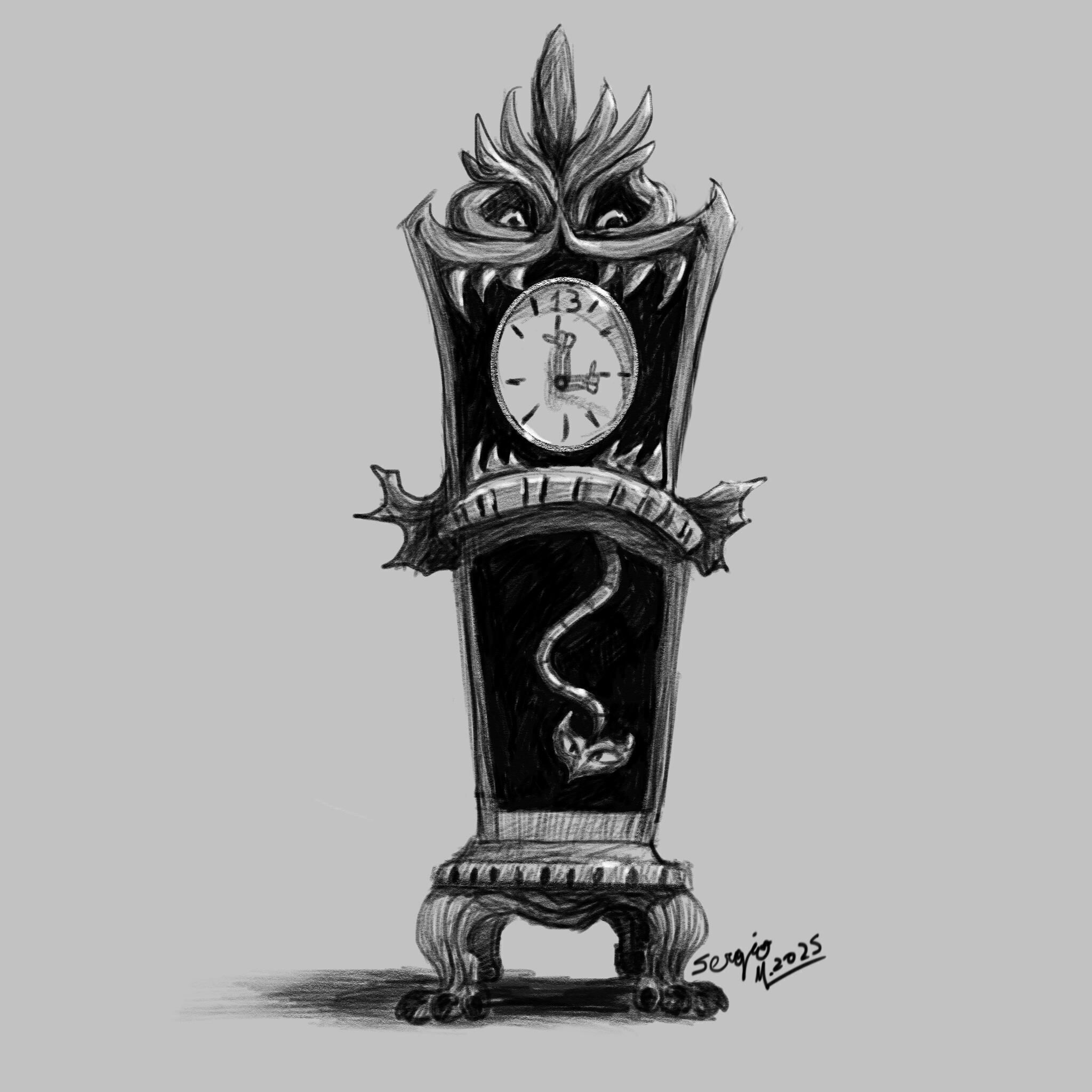 Haunted Mansion Grandfather Clock 3D Printable Sculpt 3D print model_23