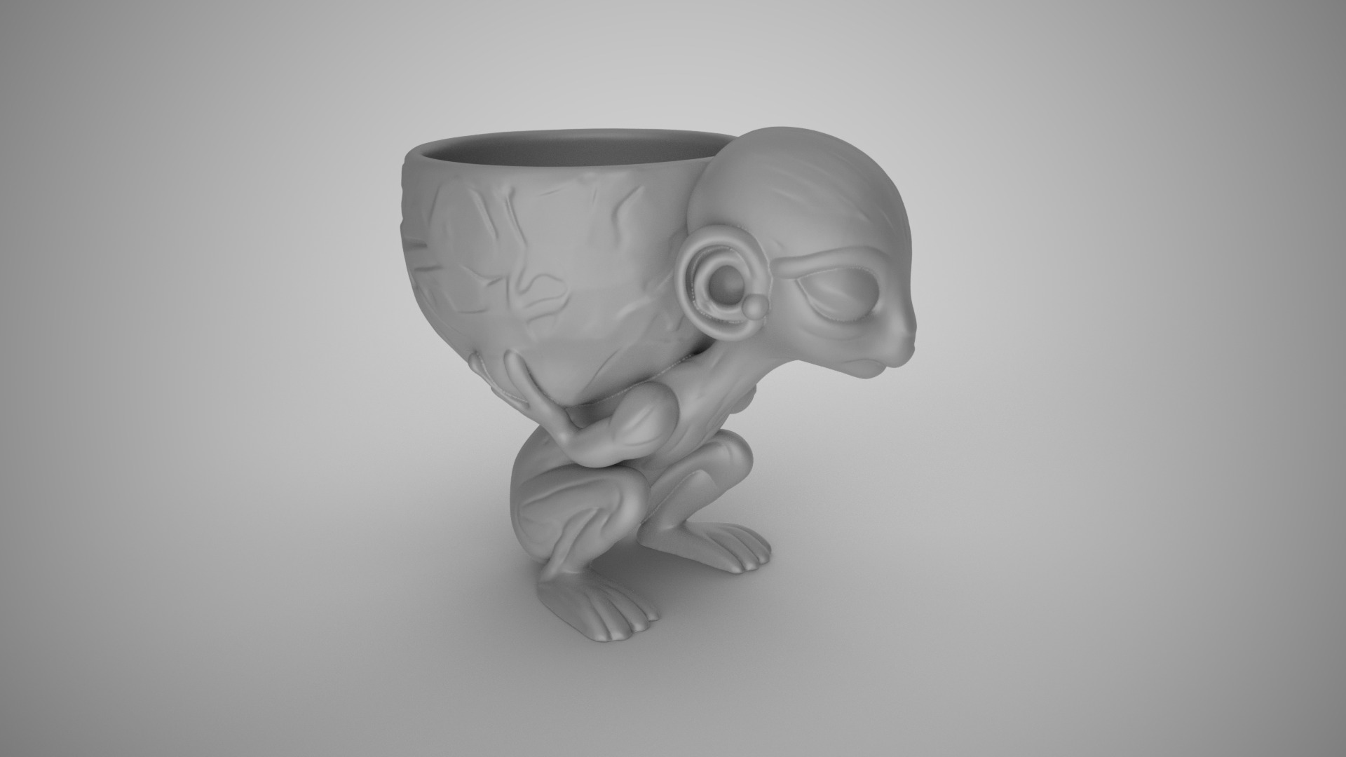Alien Pot 3D print model_2