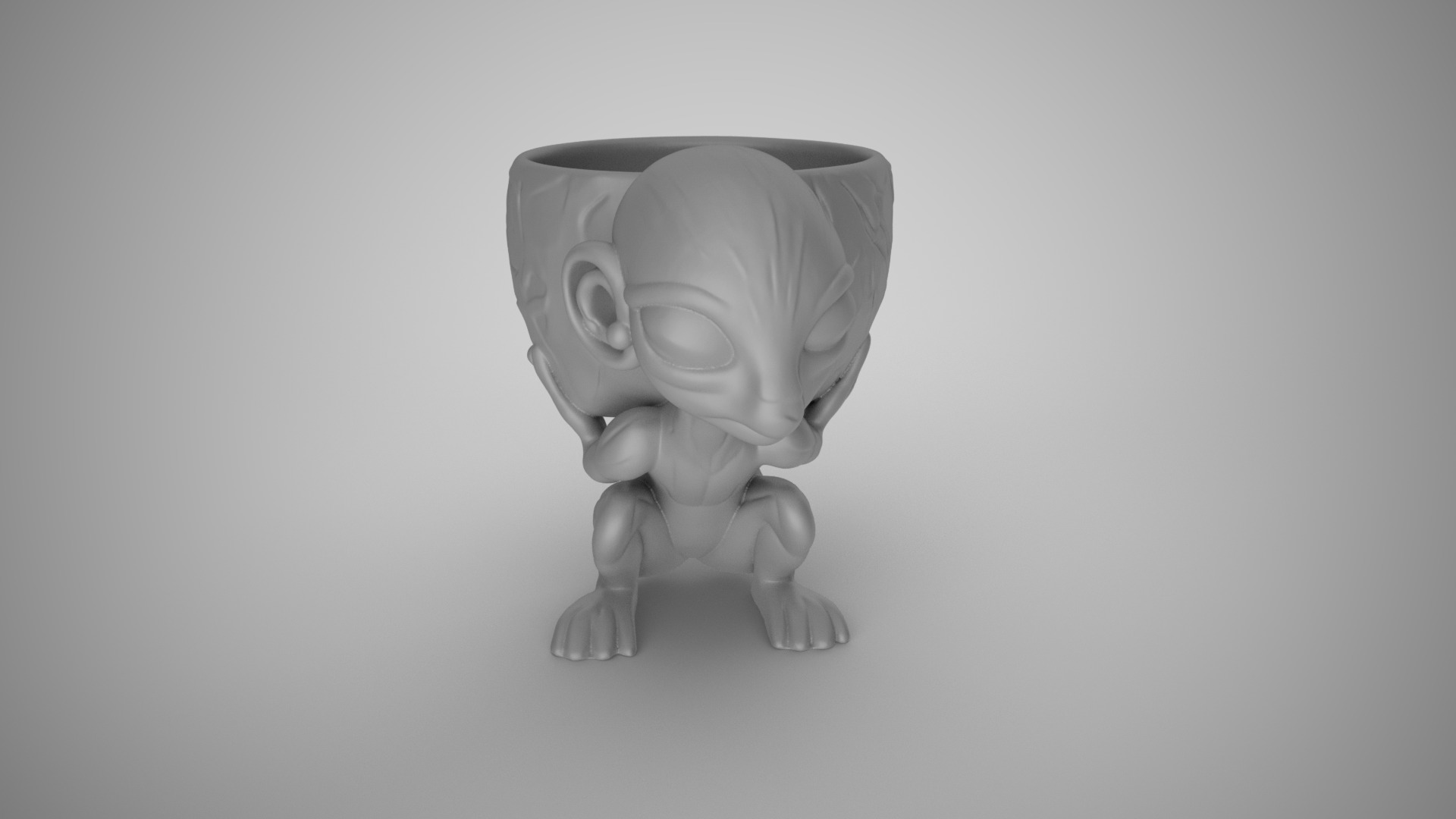 Alien Pot 3D print model_1