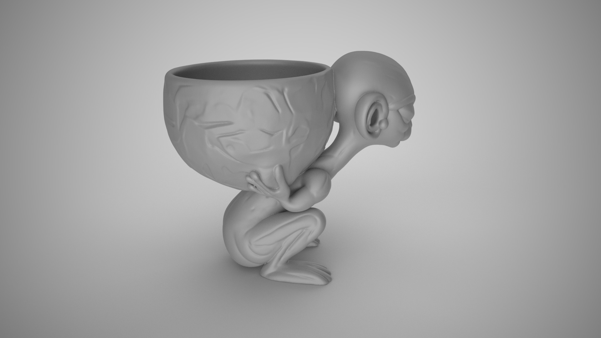 Alien Pot 3D print model_3