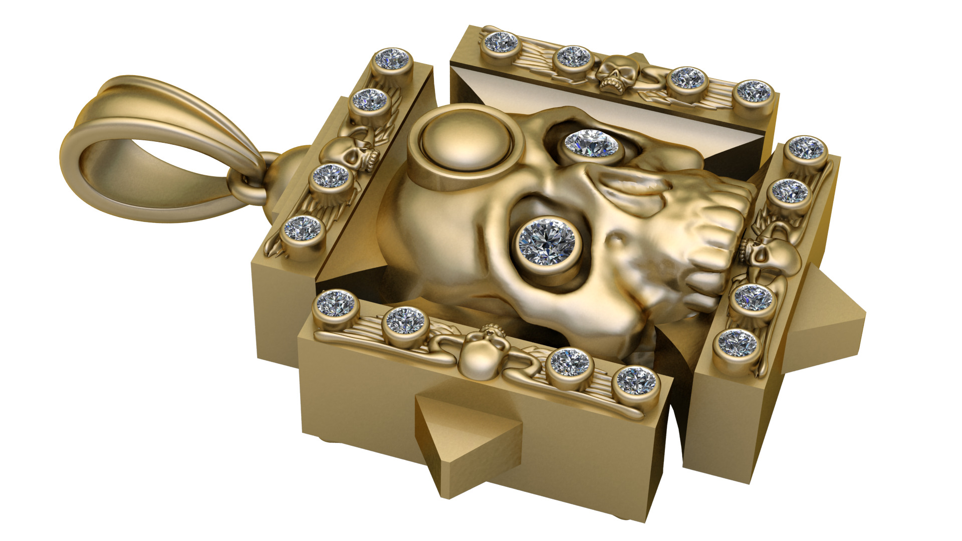 Deaths  Head   PANDANT 3D PRINTABLE MODAL  3D print model_3