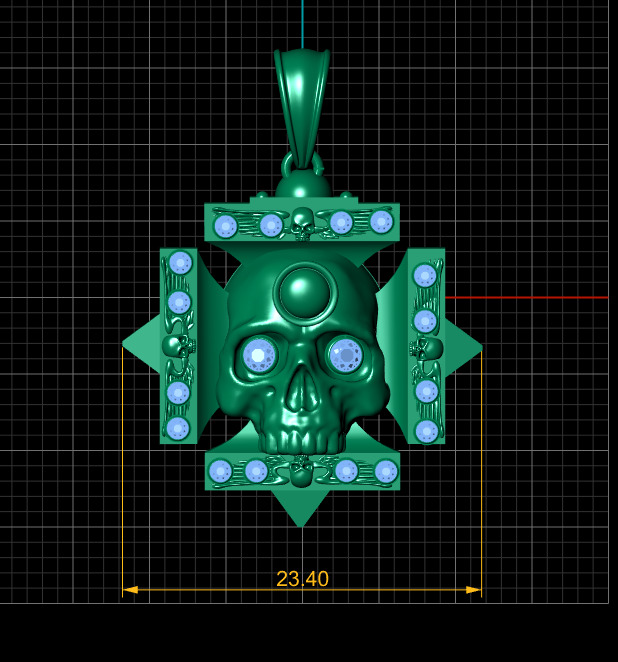 Deaths  Head   PANDANT 3D PRINTABLE MODAL  3D print model_5
