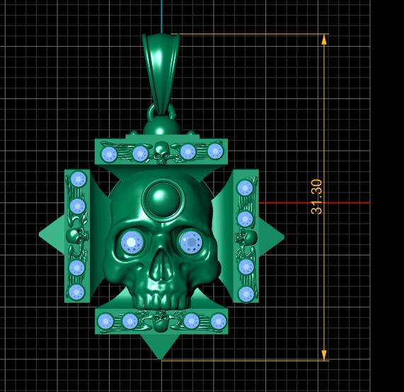 Deaths  Head   PANDANT 3D PRINTABLE MODAL  3D print model_4