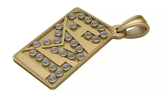 Vintage Rectangle  PANDANT 3D PRINTABLE MODAL 