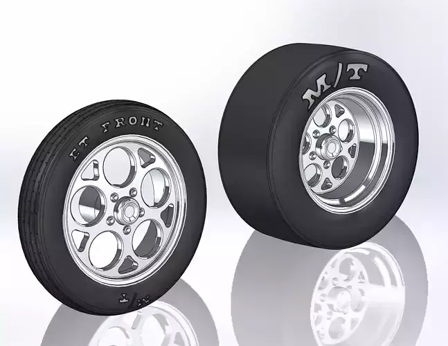 Set of wheels Summit Drag-Thrust for scale model dragster