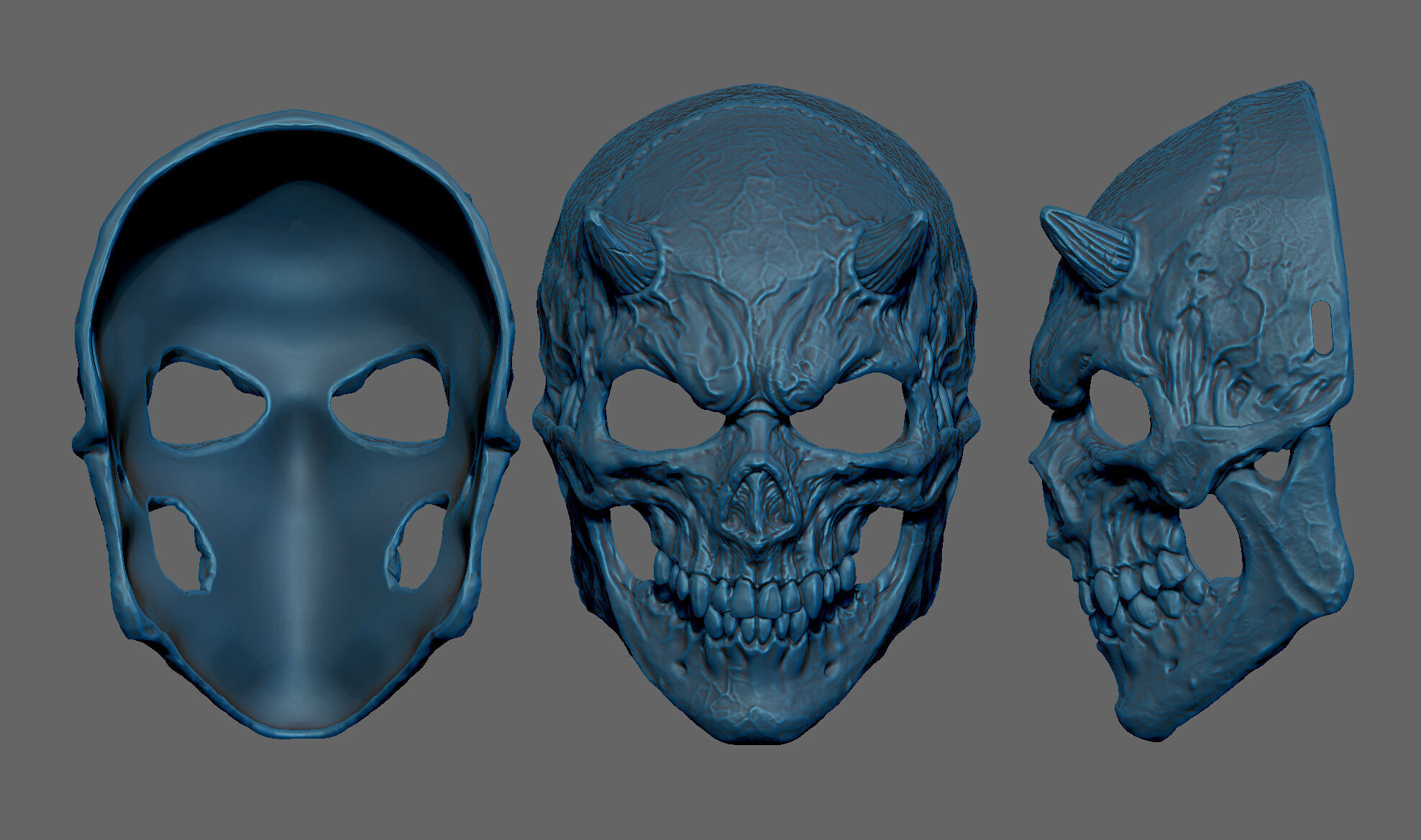 mask  skull 3D print model_9