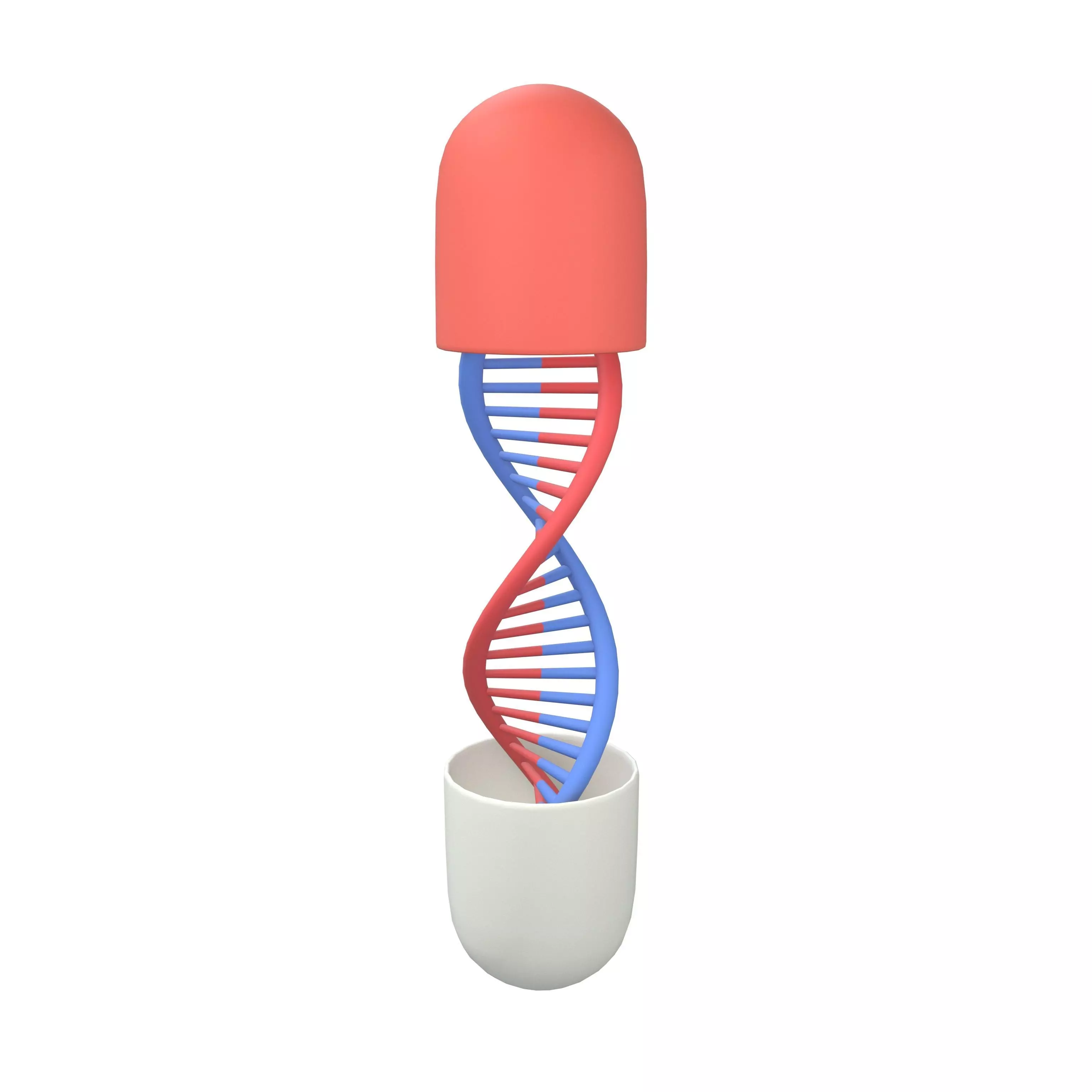 DNA Molecule Pill v1 001 Low-poly 3D model