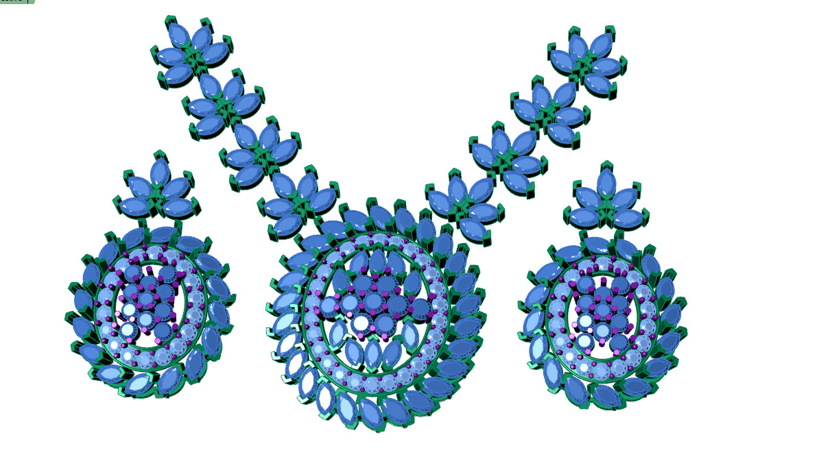 Diamond Locket Set sku0001 3D print model_1