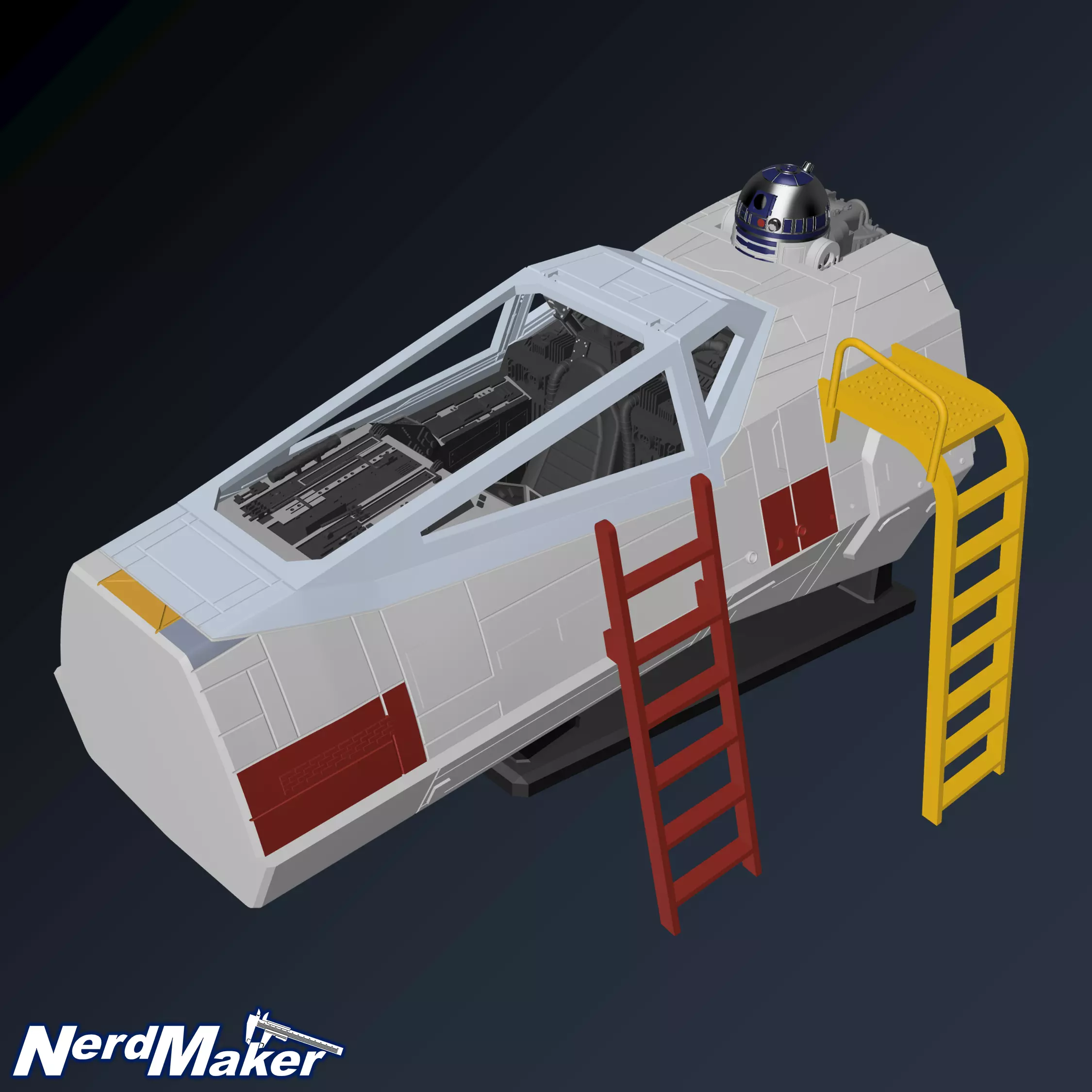 Model-X Cockpit Diorama 1-12 3D print model_3