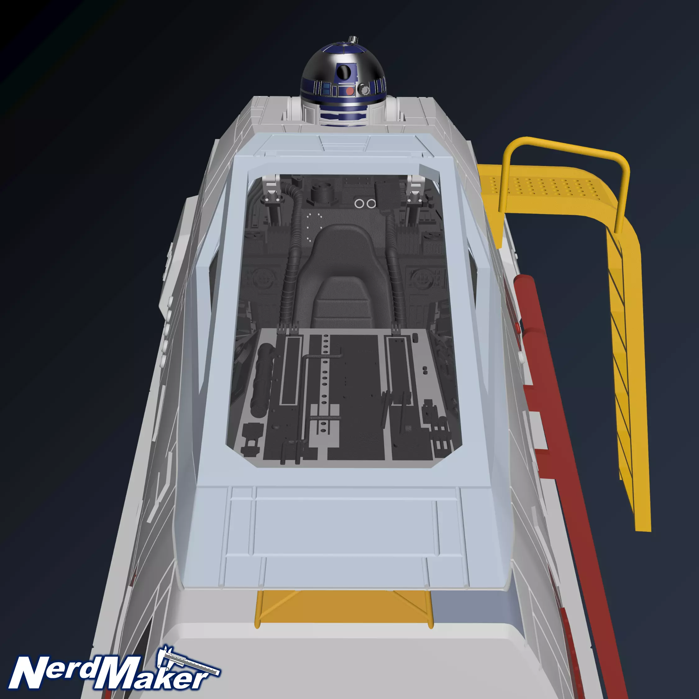 Model-X Cockpit Diorama 1-12 3D print model_11