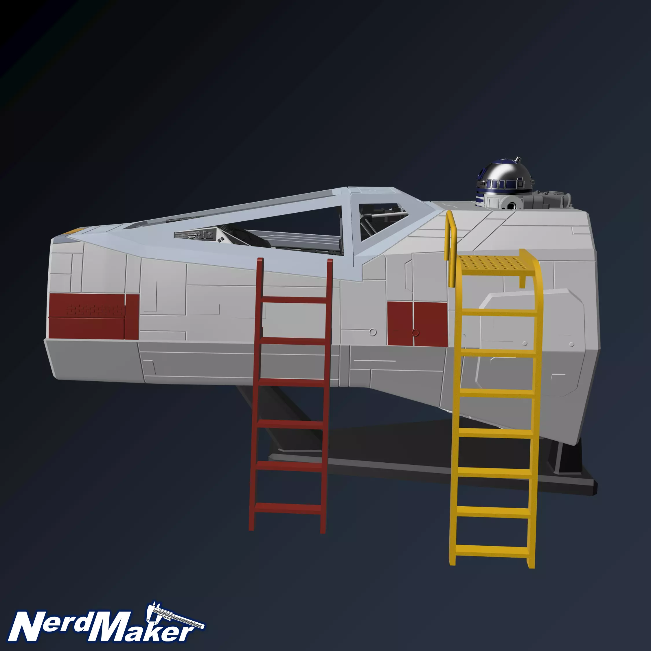 Model-X Cockpit Diorama 1-12 3D print model_6