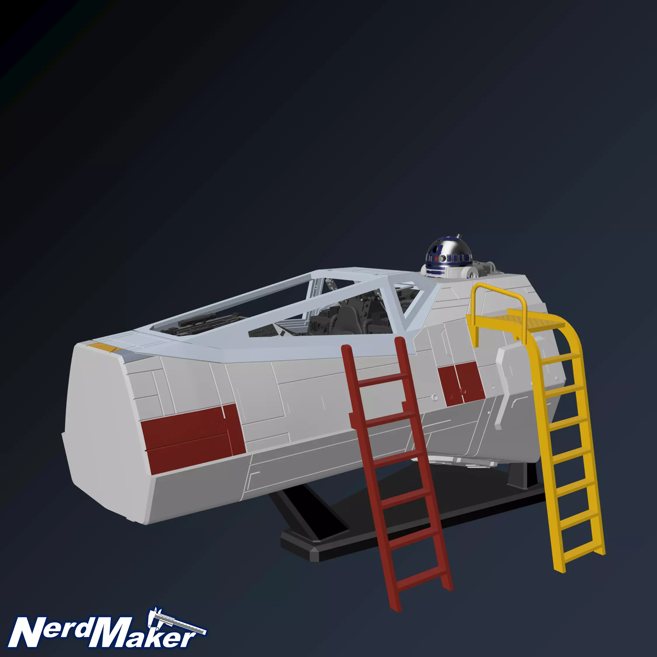 Model-X Cockpit Diorama 1-12 3D print model_1