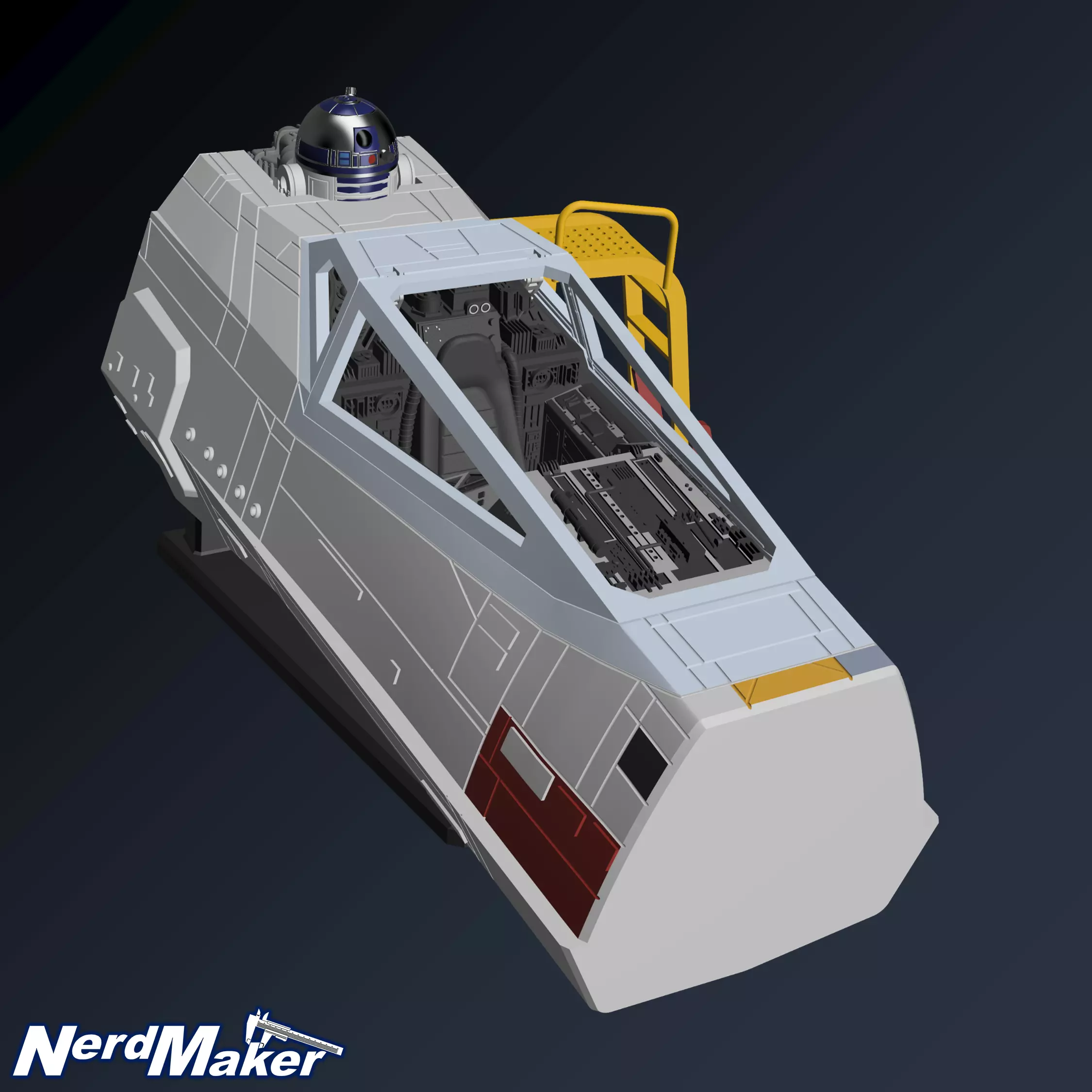 Model-X Cockpit Diorama 1-12 3D print model_8