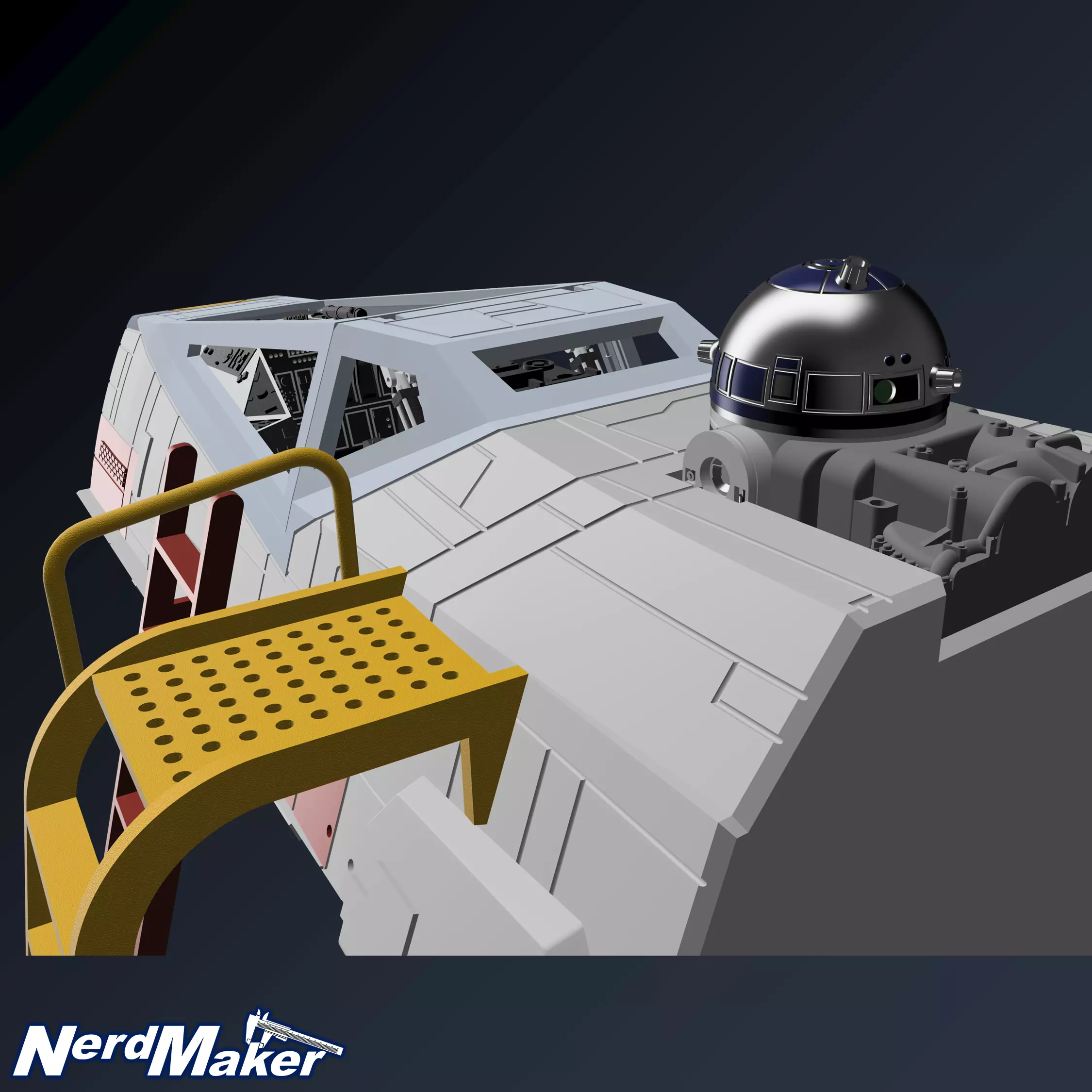 Model-X Cockpit Diorama 1-12 3D print model_10