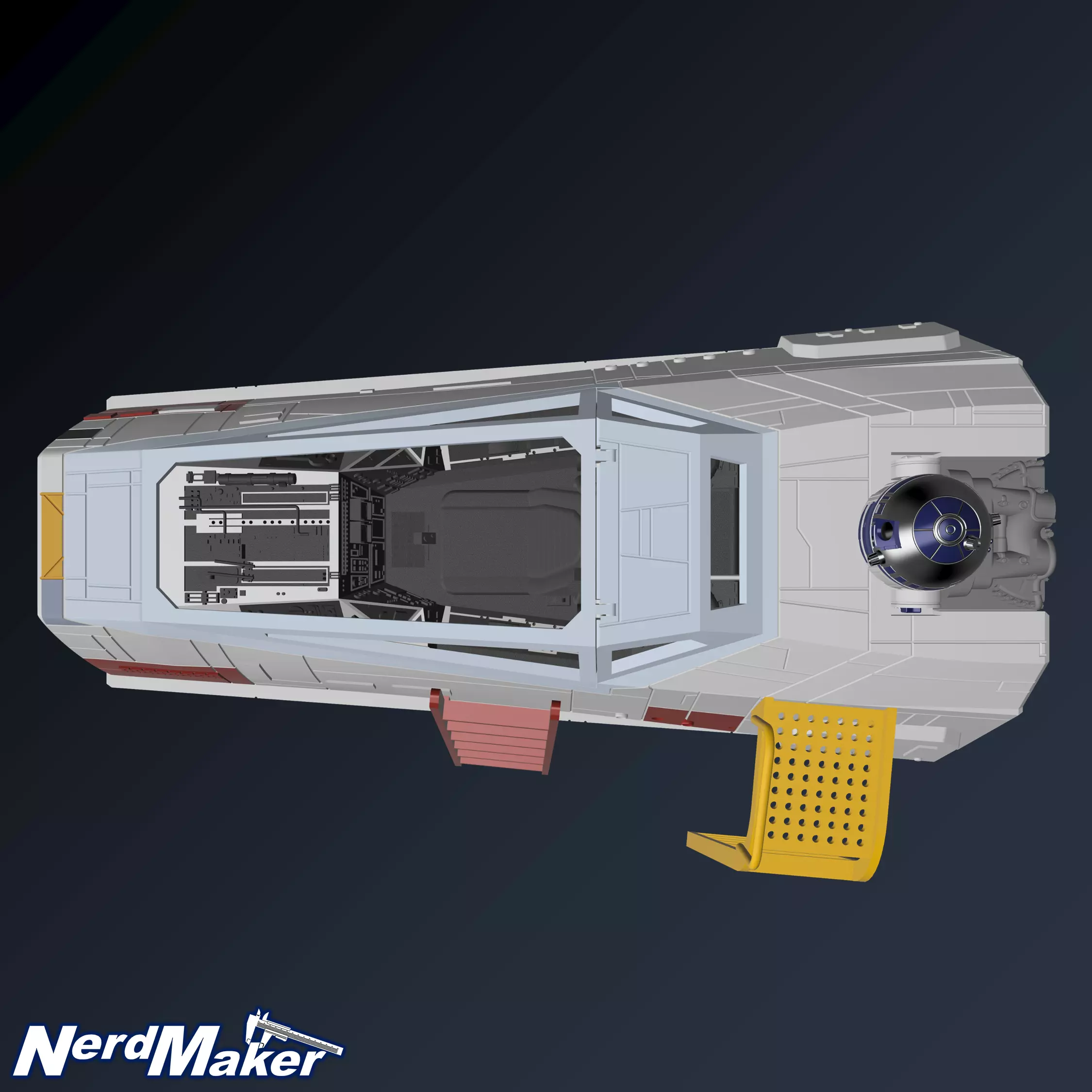 Model-X Cockpit Diorama 1-12 3D print model_7