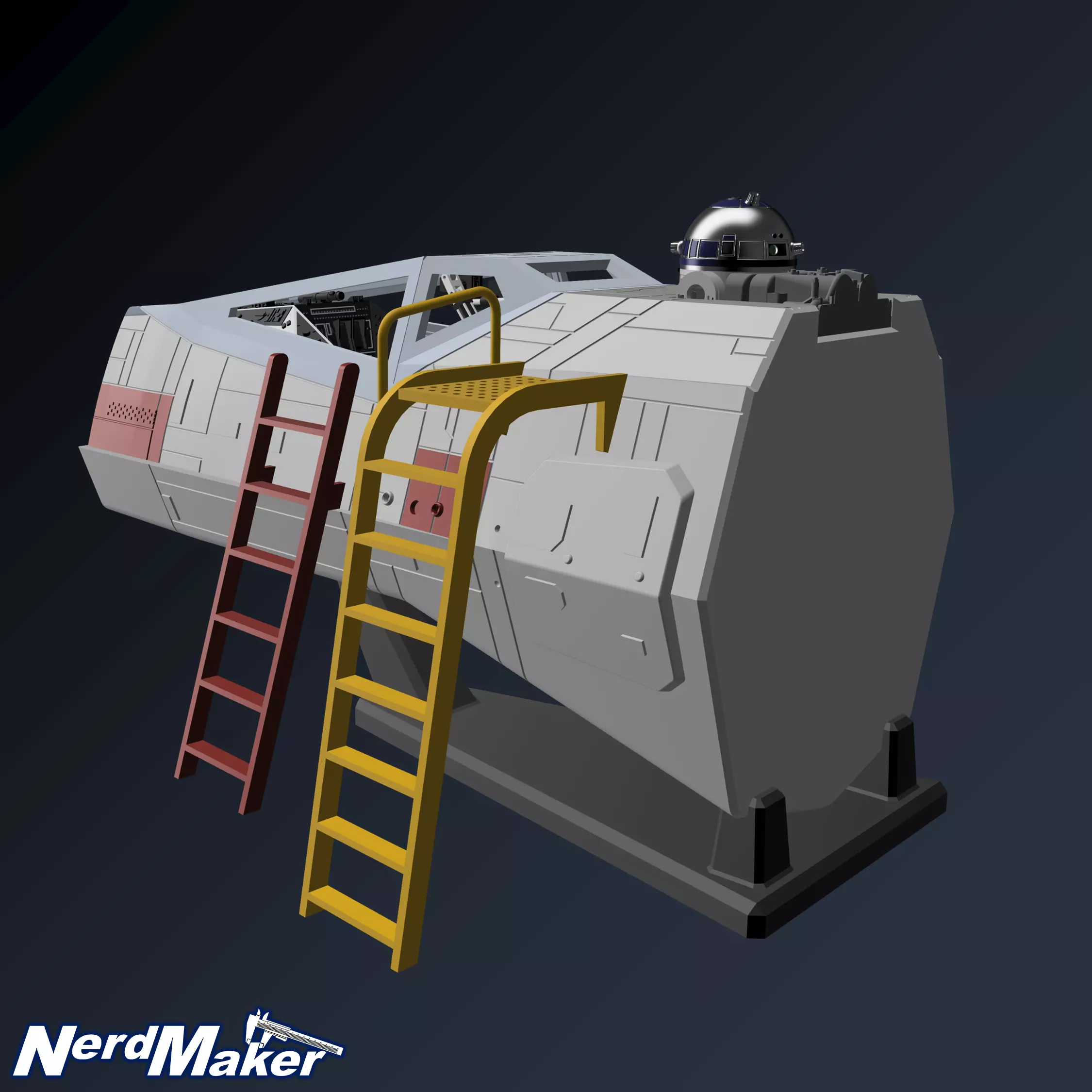 Model-X Cockpit Diorama 1-12 3D print model_5