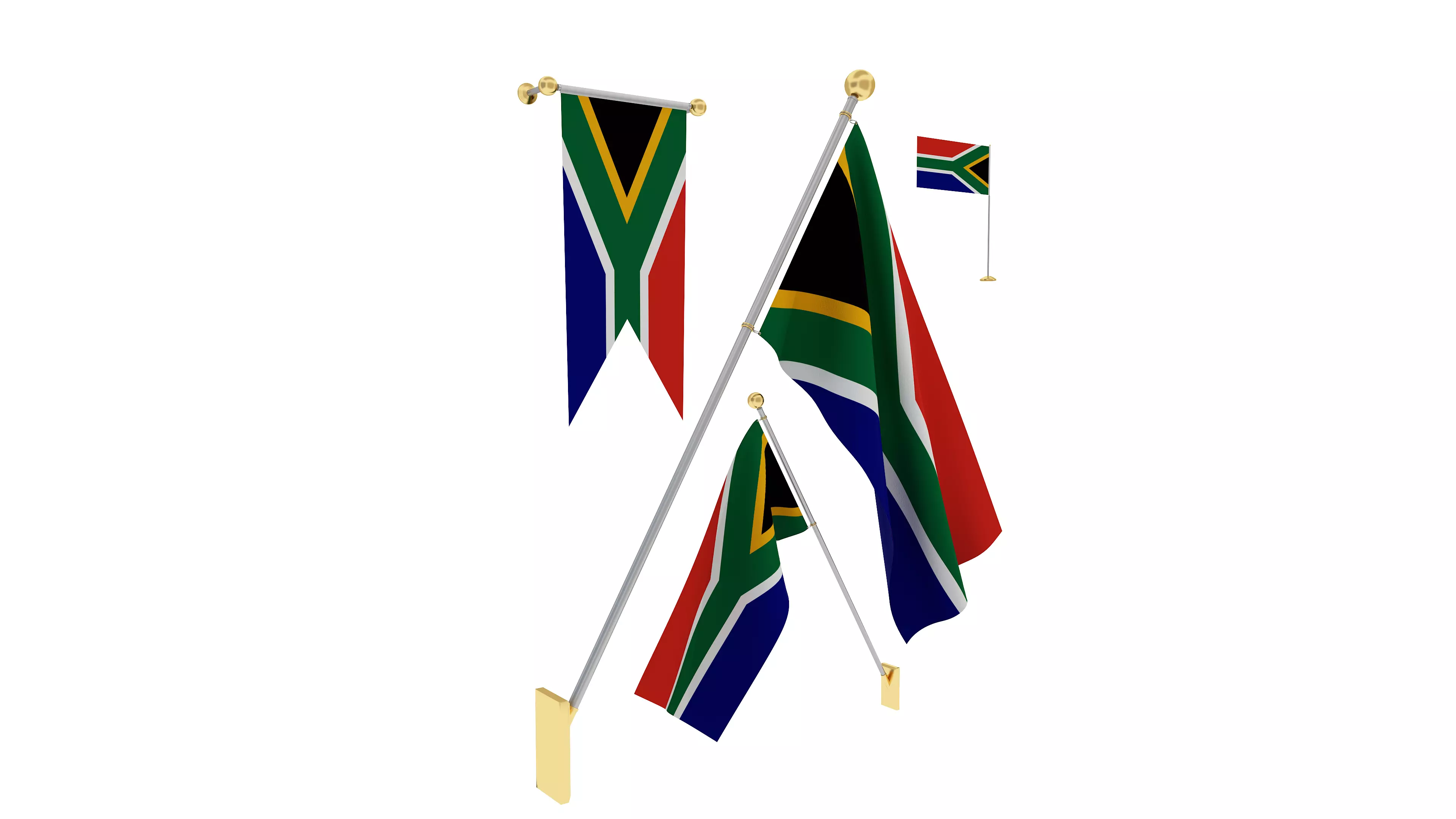 Flags of South Africa 3D model