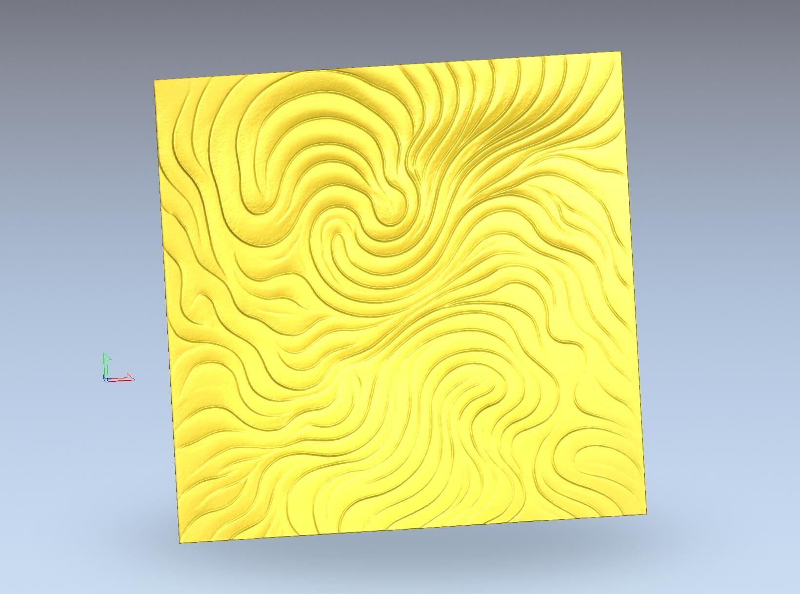 Decorative Wave Wall Panel for CNC - Flowing Modern Style 03 3D model_5